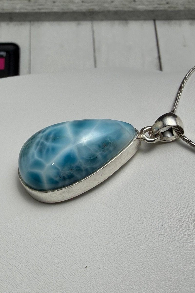 Larimar Pendant teardrop | 925 Sterling Silver - Larimar Creations