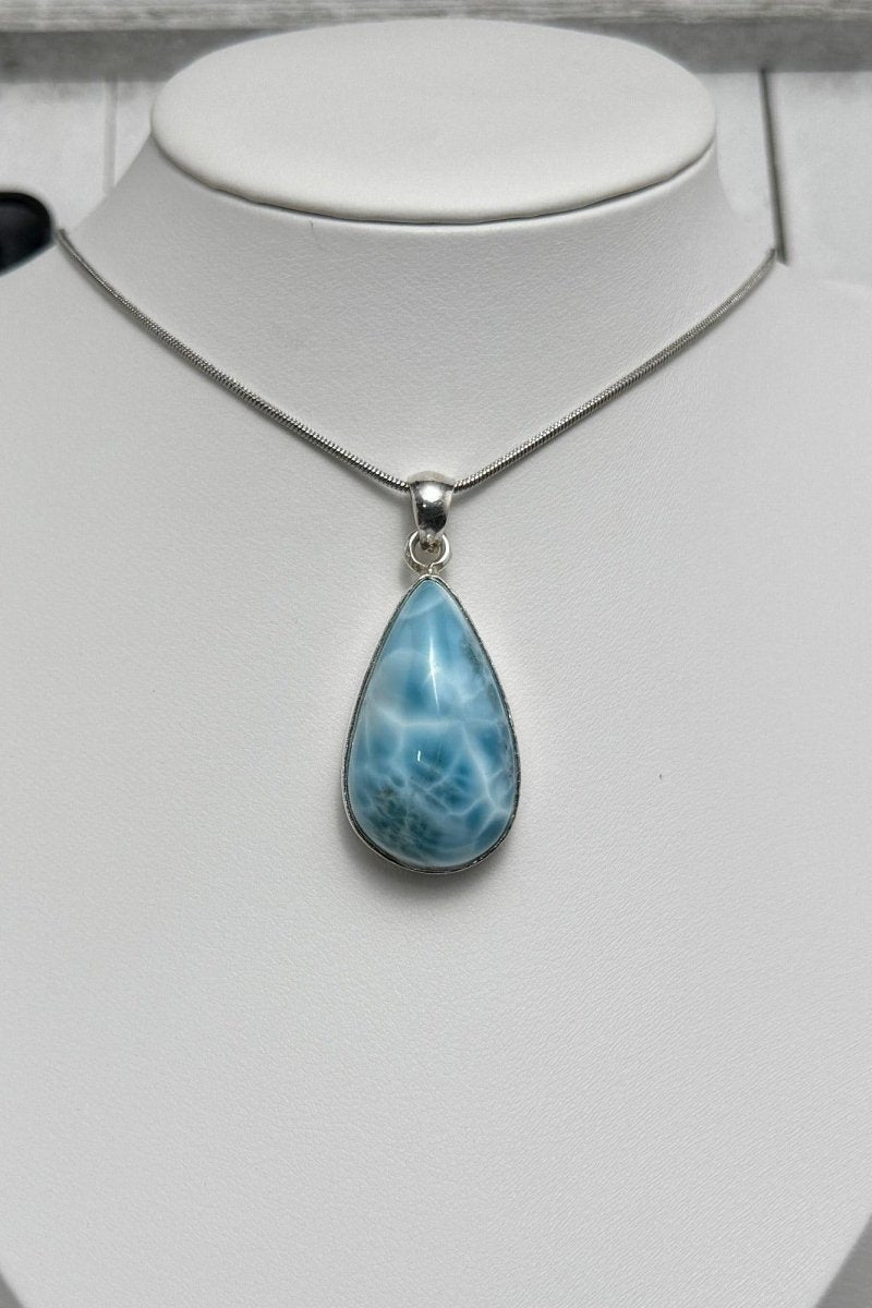 Larimar Pendant teardrop | 925 Sterling Silver - Larimar Creations