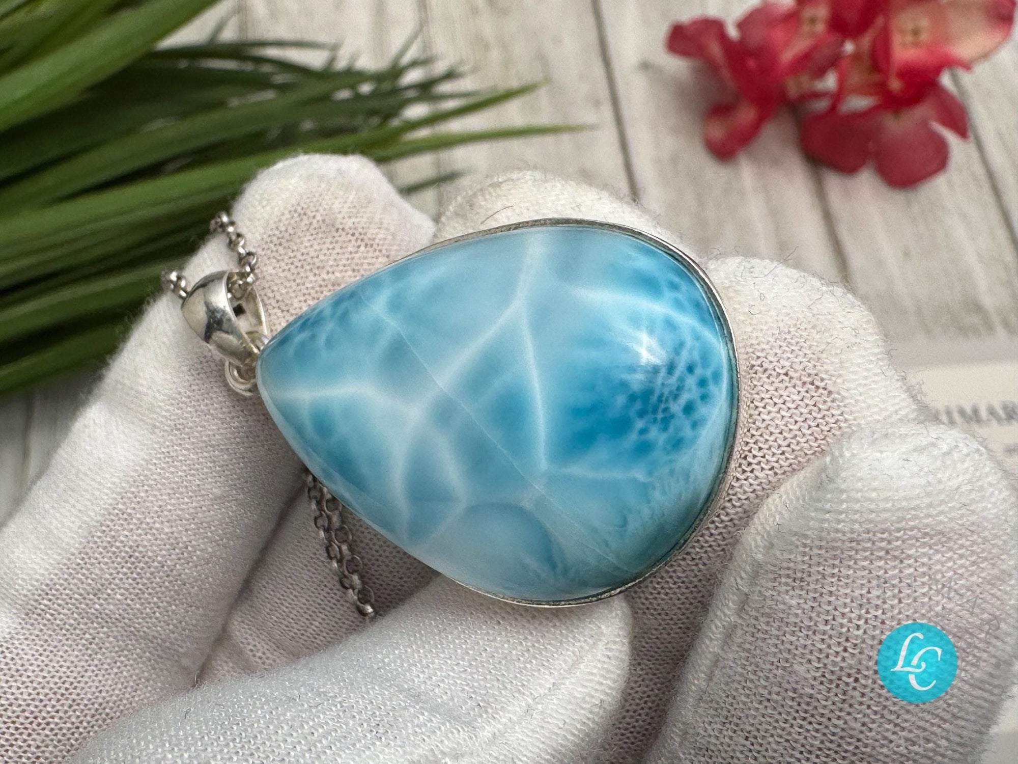 Larimar Pendant Teardrop Necklaces - Larimar Creations