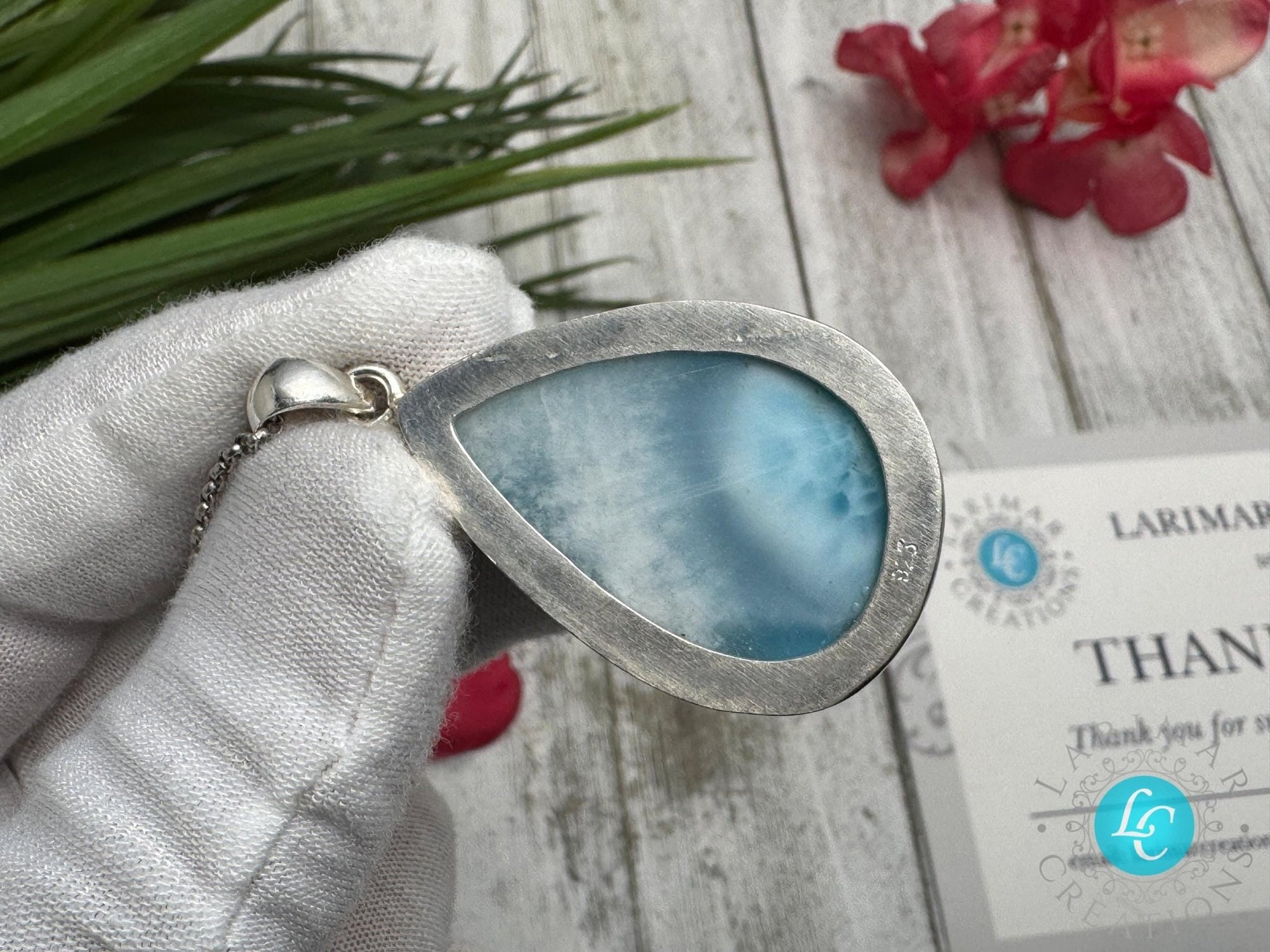 Larimar Pendant Teardrop Necklaces - Larimar Creations
