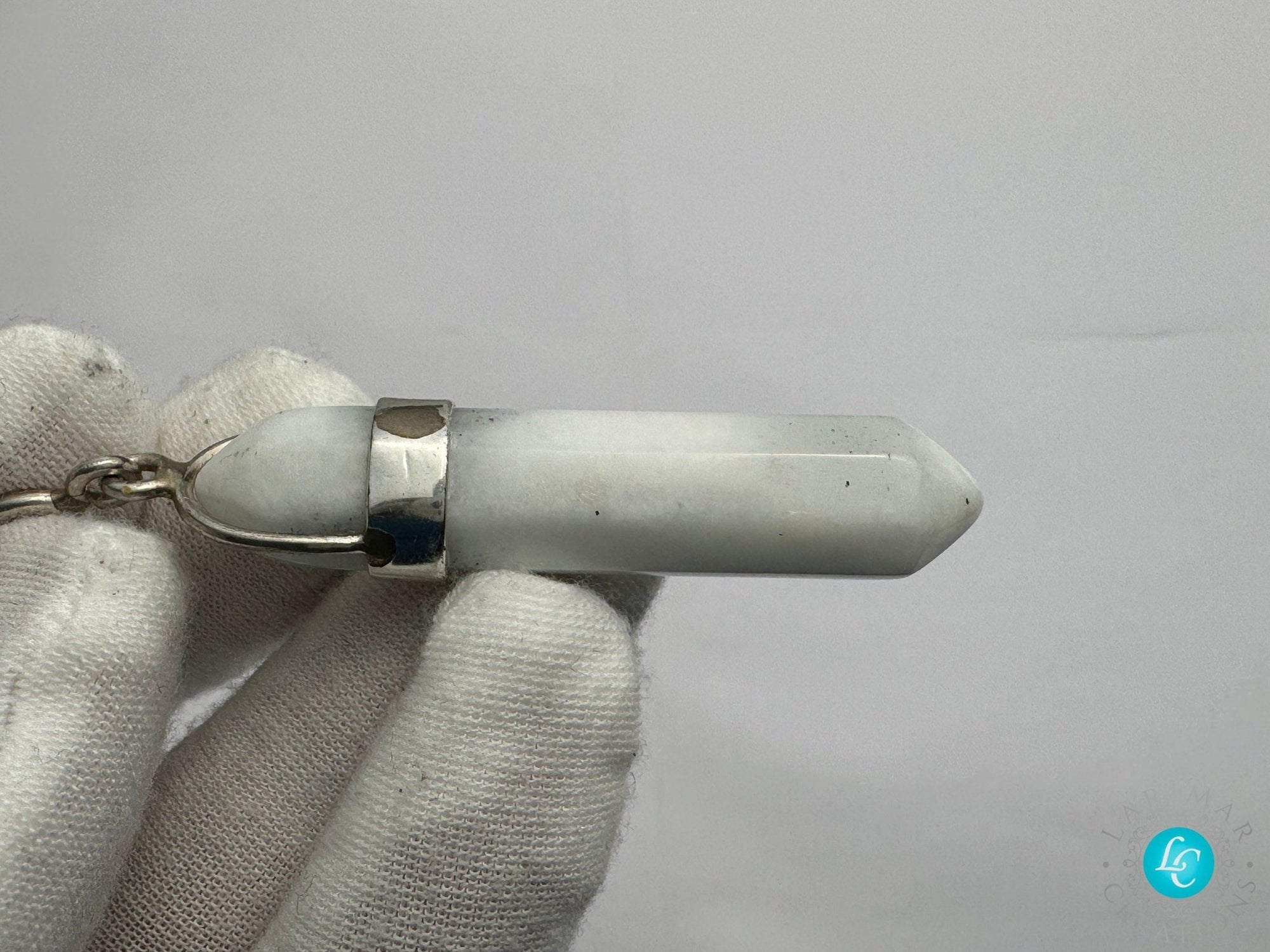 Larimar Pointer Pendant with Silver - Larimar Creations