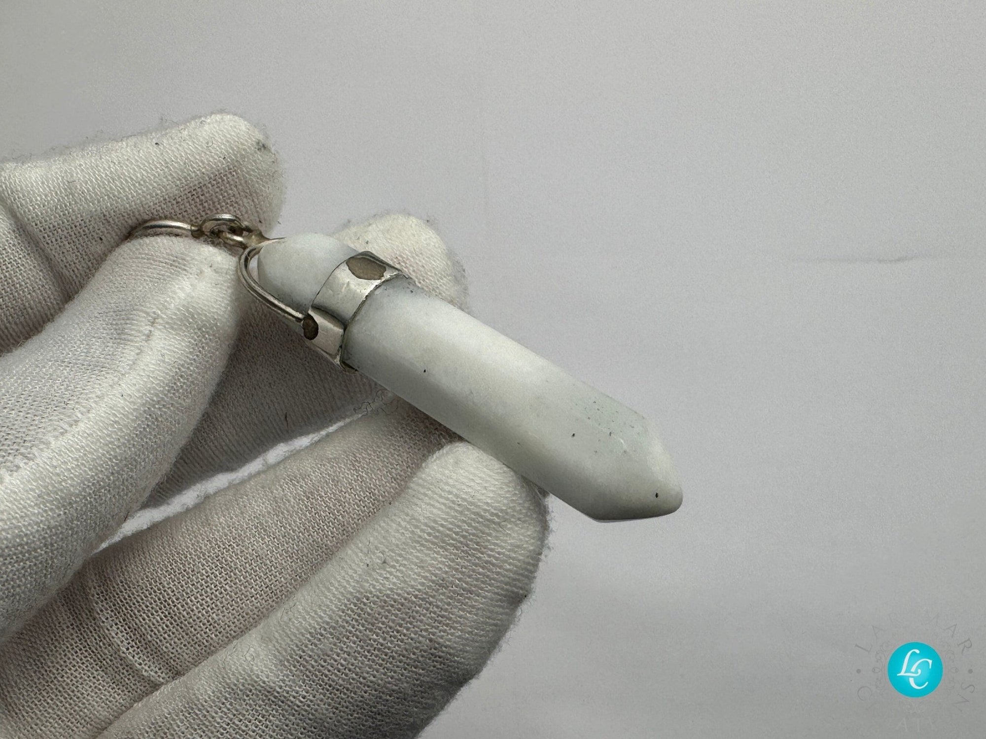 Larimar Pointer Pendant with Silver - Larimar Creations