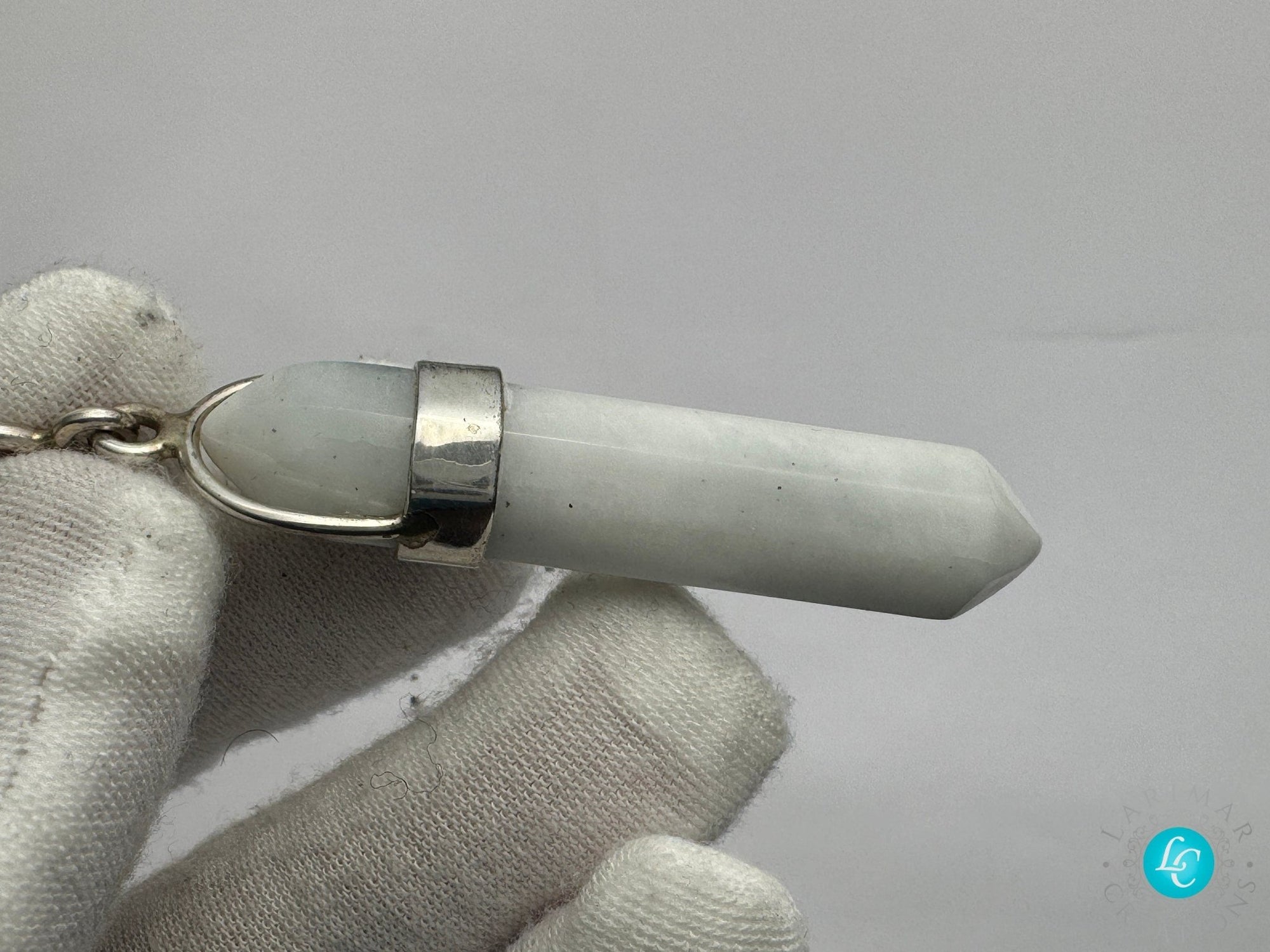 Larimar Pointer Pendant with Silver - Larimar Creations