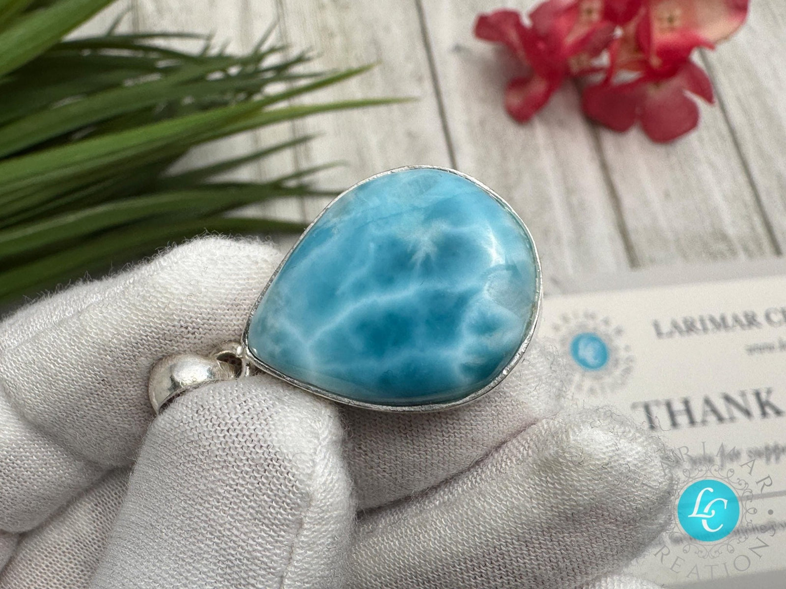 Larimar Silver Necklace | Birthstone Jewelry & Gift for Her - Larimar Creations