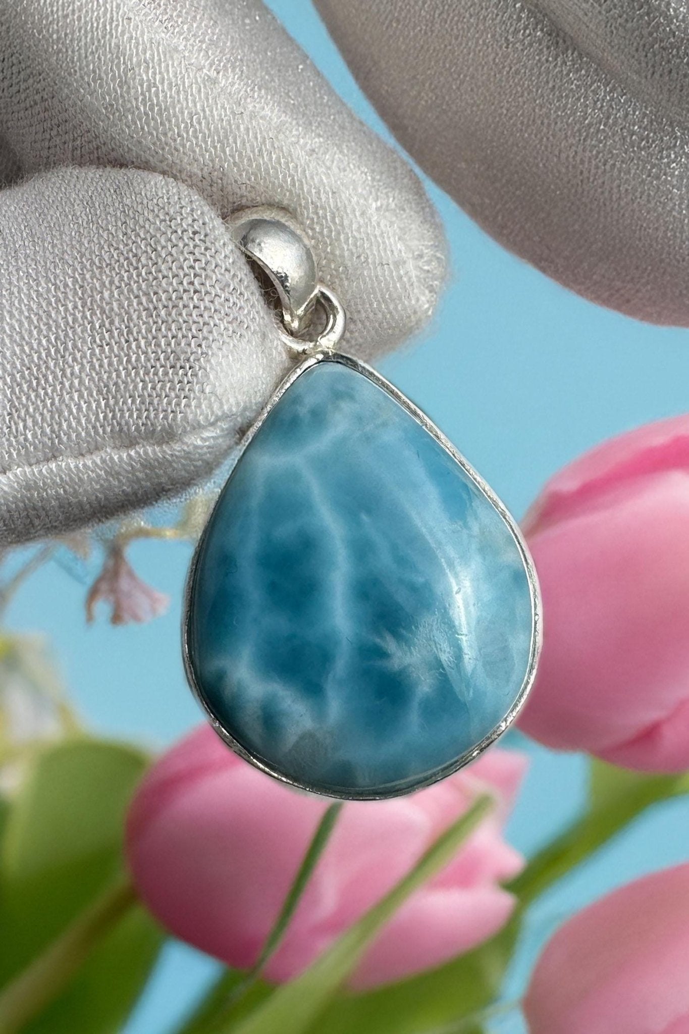 Larimar Silver Necklace | Birthstone Jewelry & Gift for Her - Larimar Creations