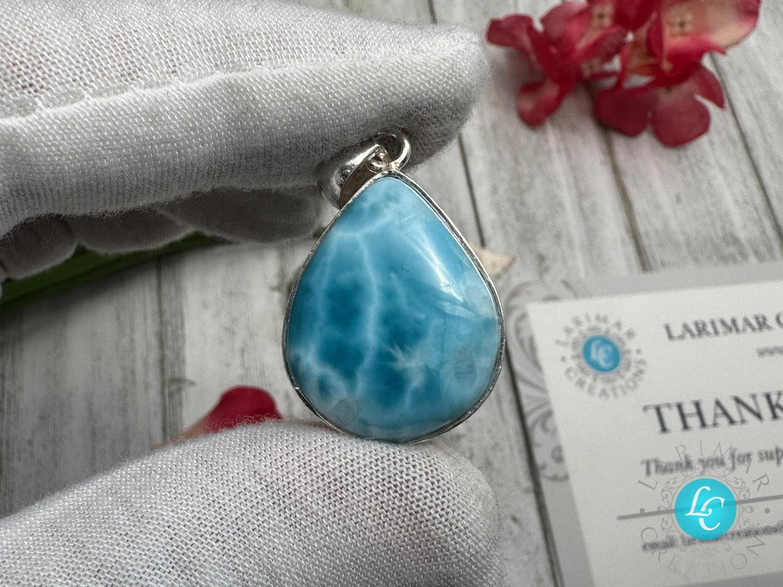 Larimar Silver Necklace | Birthstone Jewelry & Gift for Her - Larimar Creations