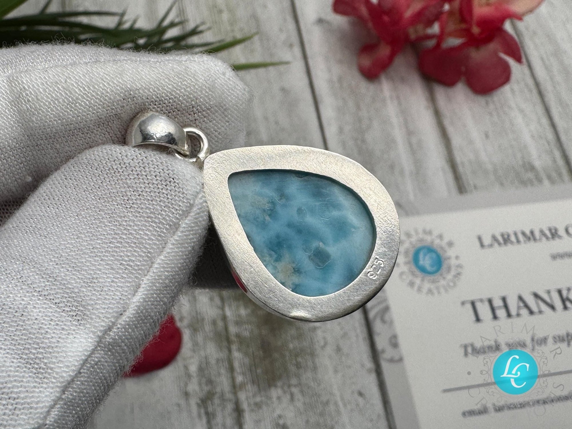 Larimar Silver Necklace | Birthstone Jewelry &amp; Gift for Her - Larimar Creations