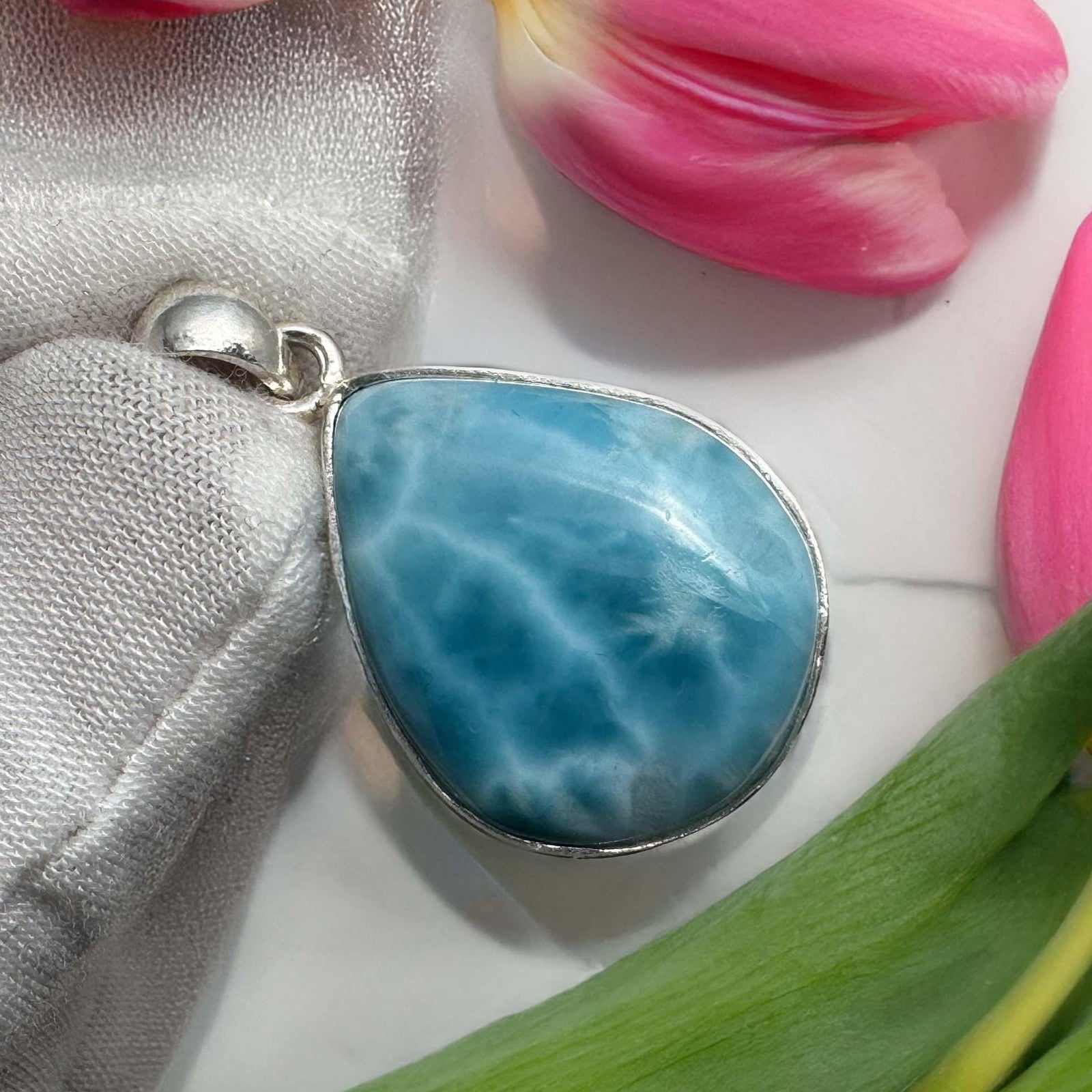 Larimar Silver Necklace | Birthstone Jewelry & Gift for Her - Larimar Creations