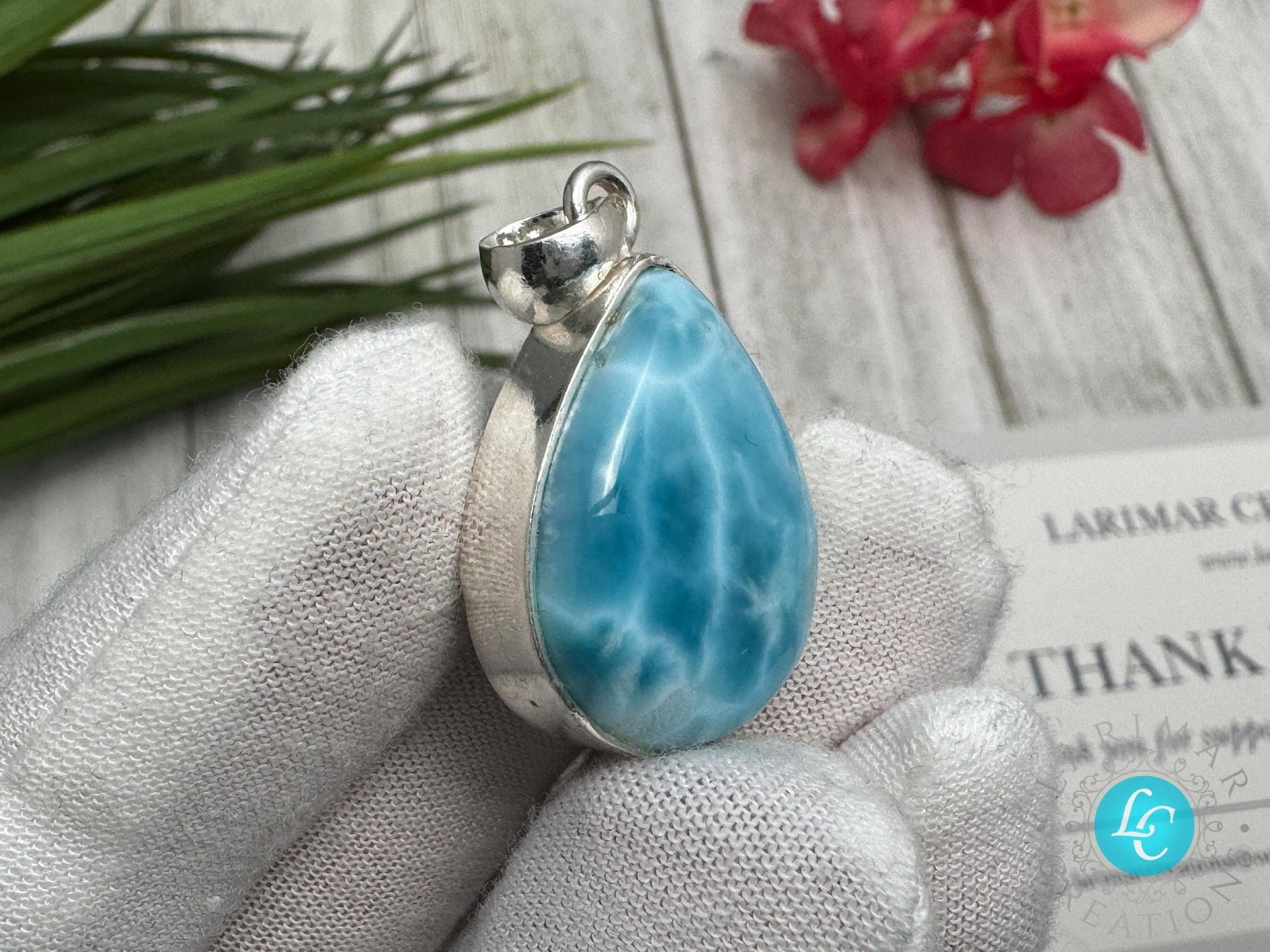 Larimar Silver Necklace | Birthstone Jewelry &amp; Gift for Her - Larimar Creations