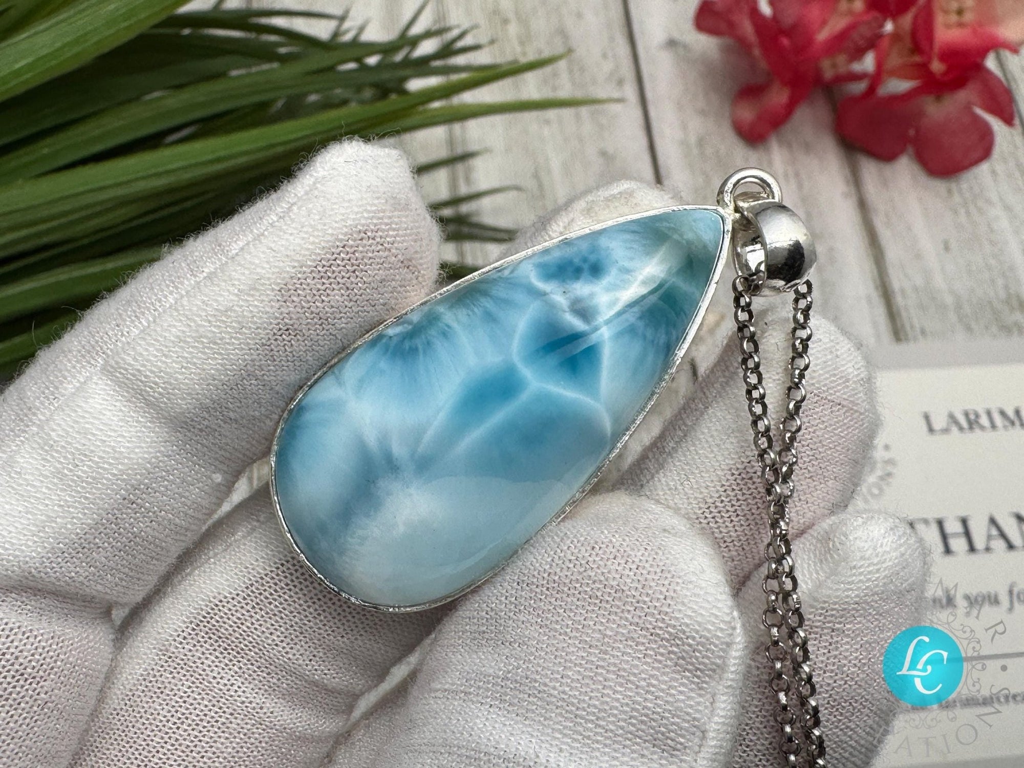 Larimar Teardop Pendant - Larimar Creations