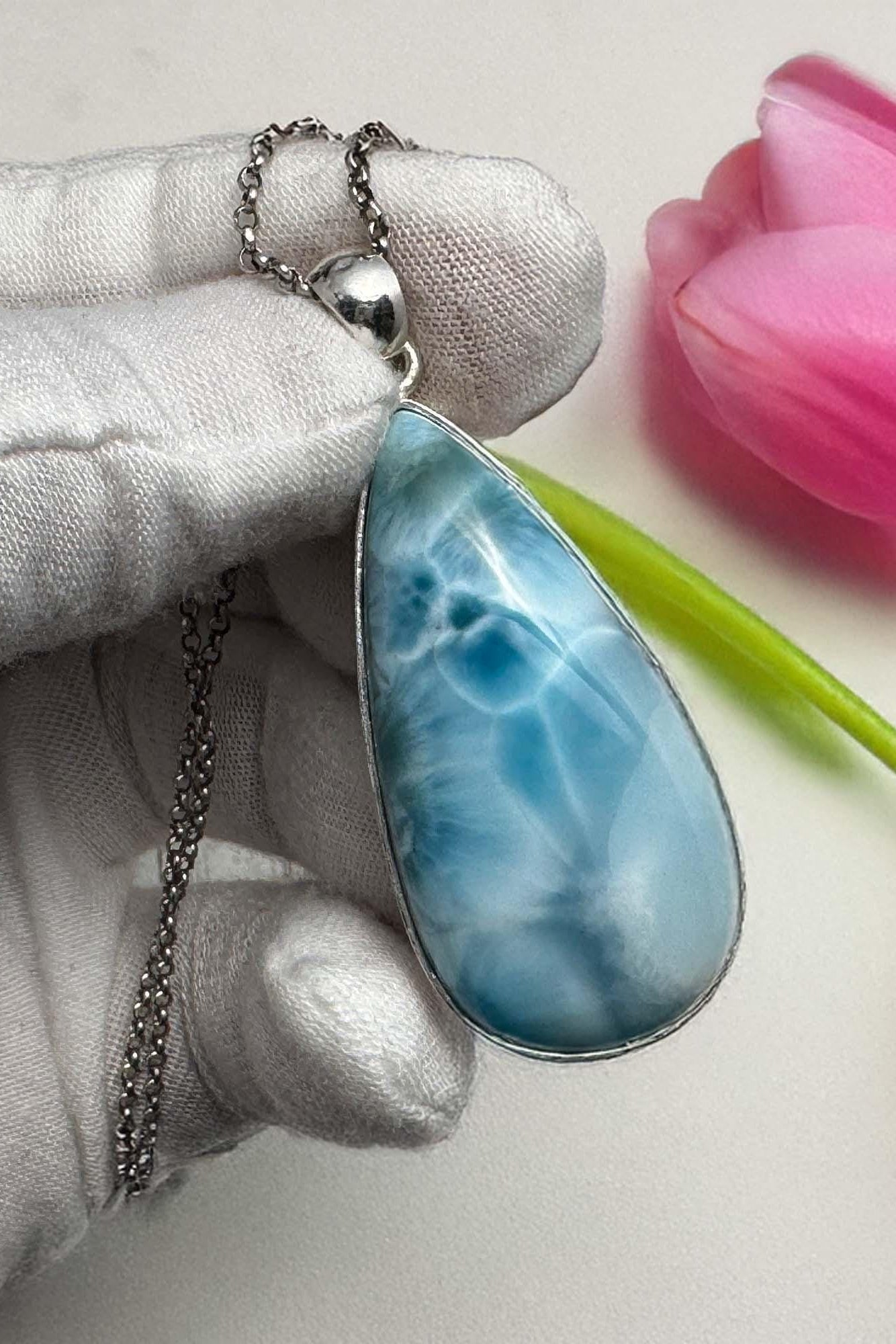 Larimar Teardop Pendant - Larimar Creations