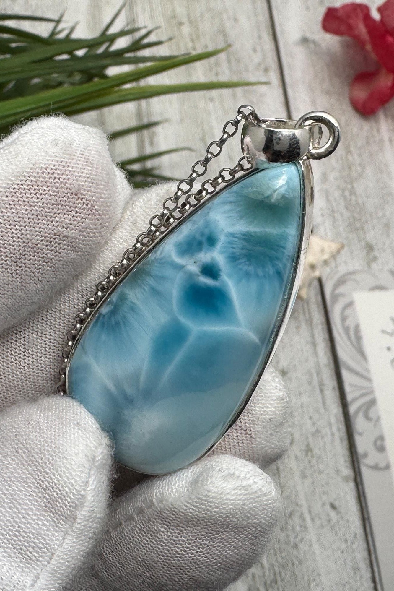 Larimar Teardop Pendant - Larimar Creations