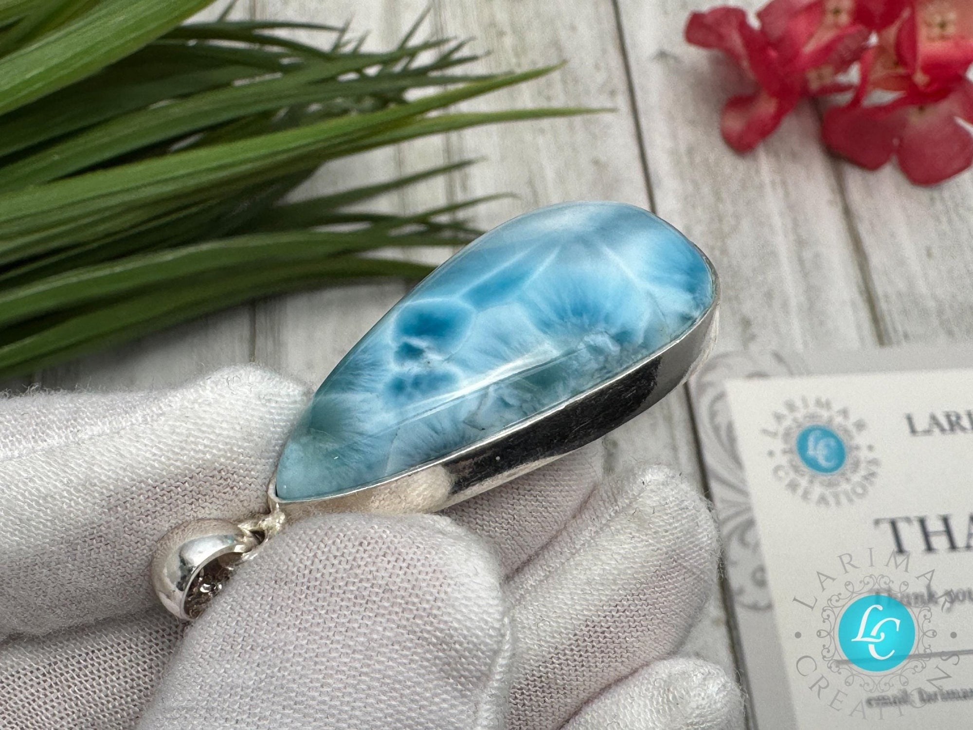 Larimar Teardop Pendant - Larimar Creations