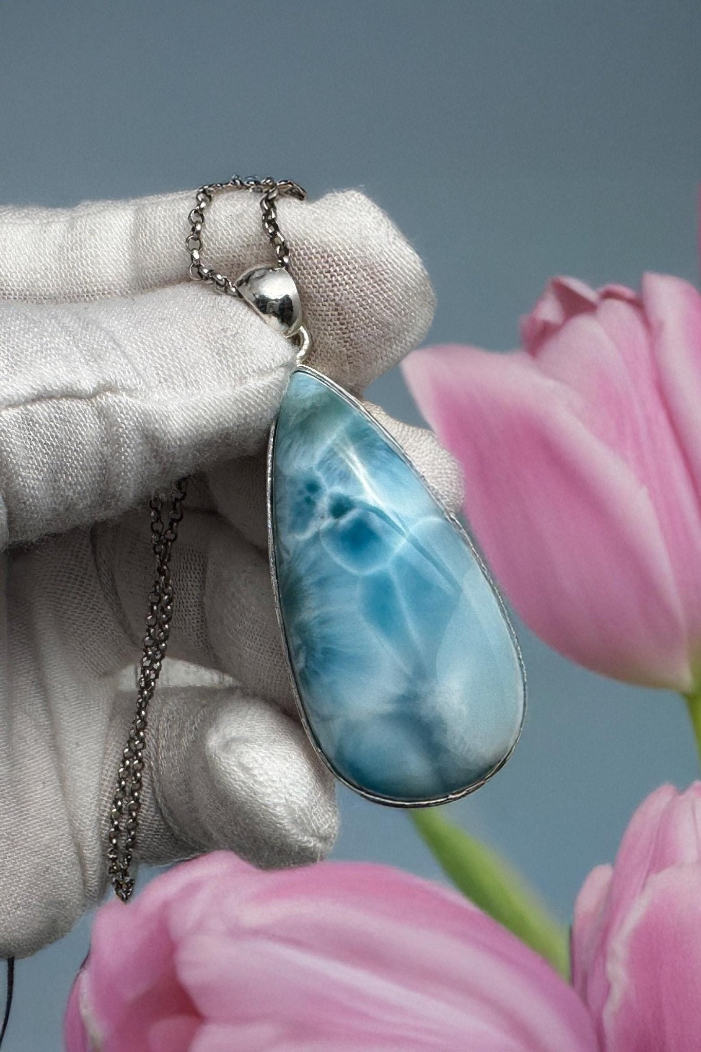 Larimar Teardop Pendant - Larimar Creations