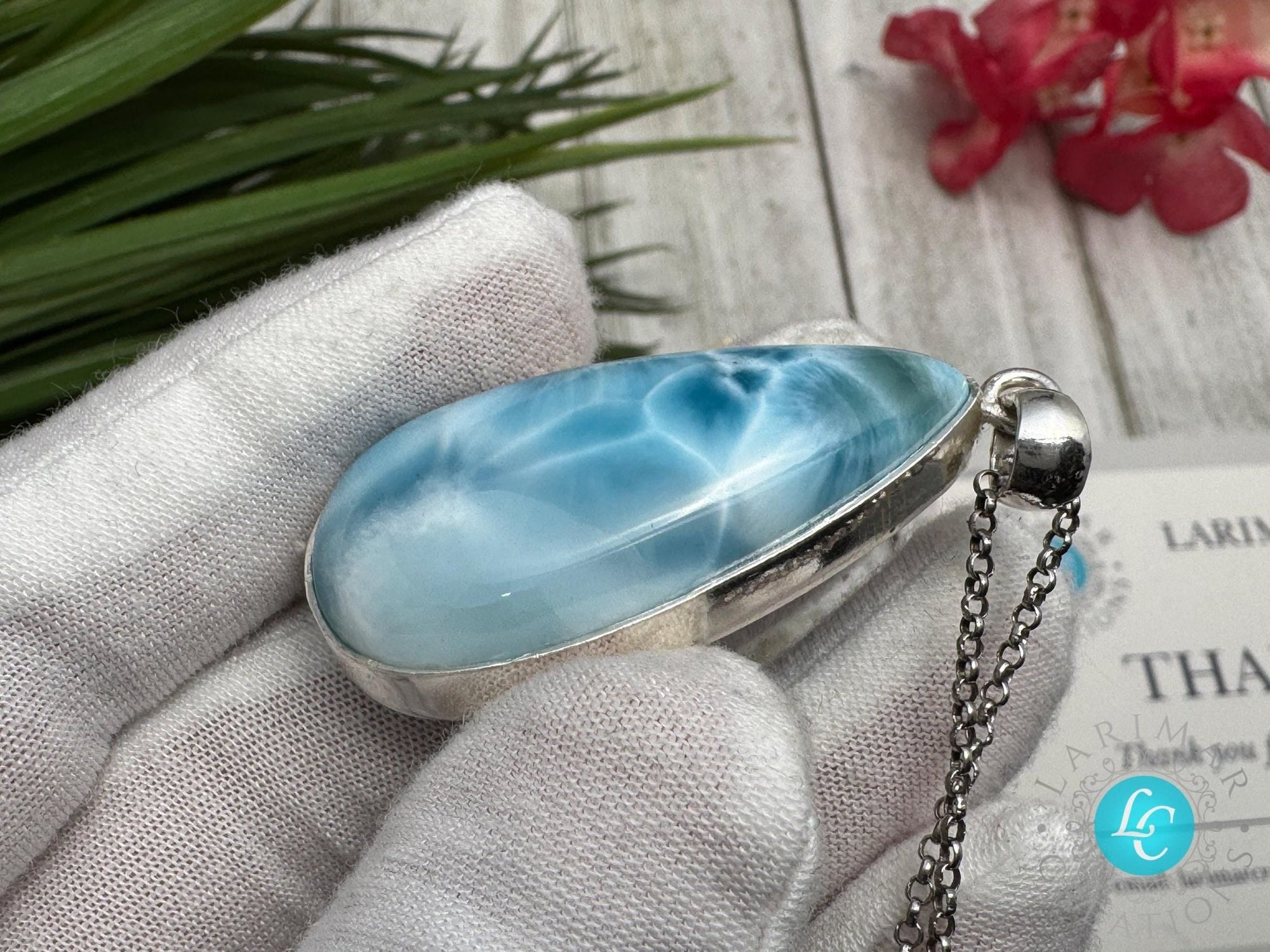 Larimar Teardop Pendant - Larimar Creations