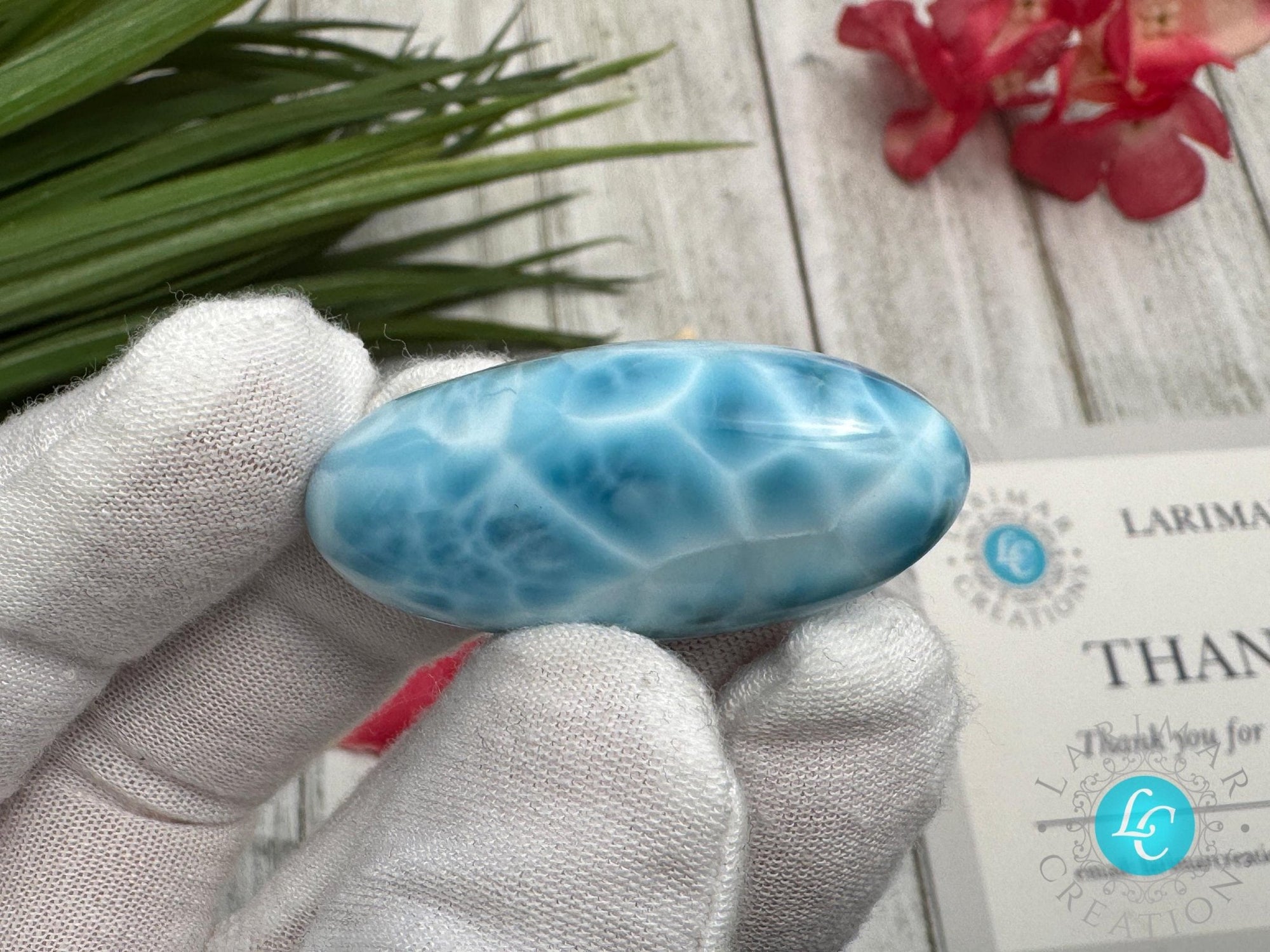 Larimar teardrop Cabochon - Larimar Creations