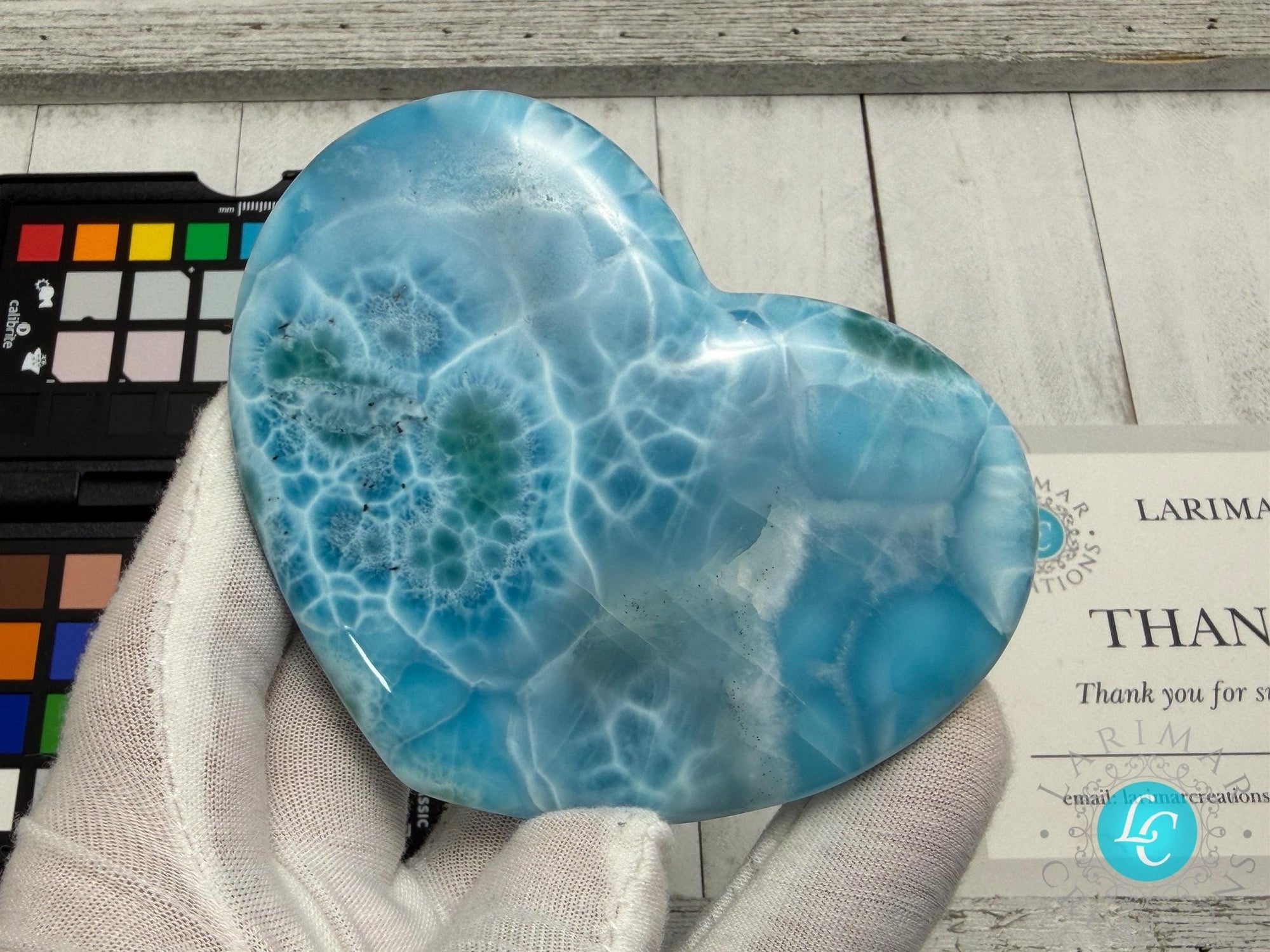 Museum - Grade Larimar Heart | Collector - Grade Dominican Stone - Larimar Creations