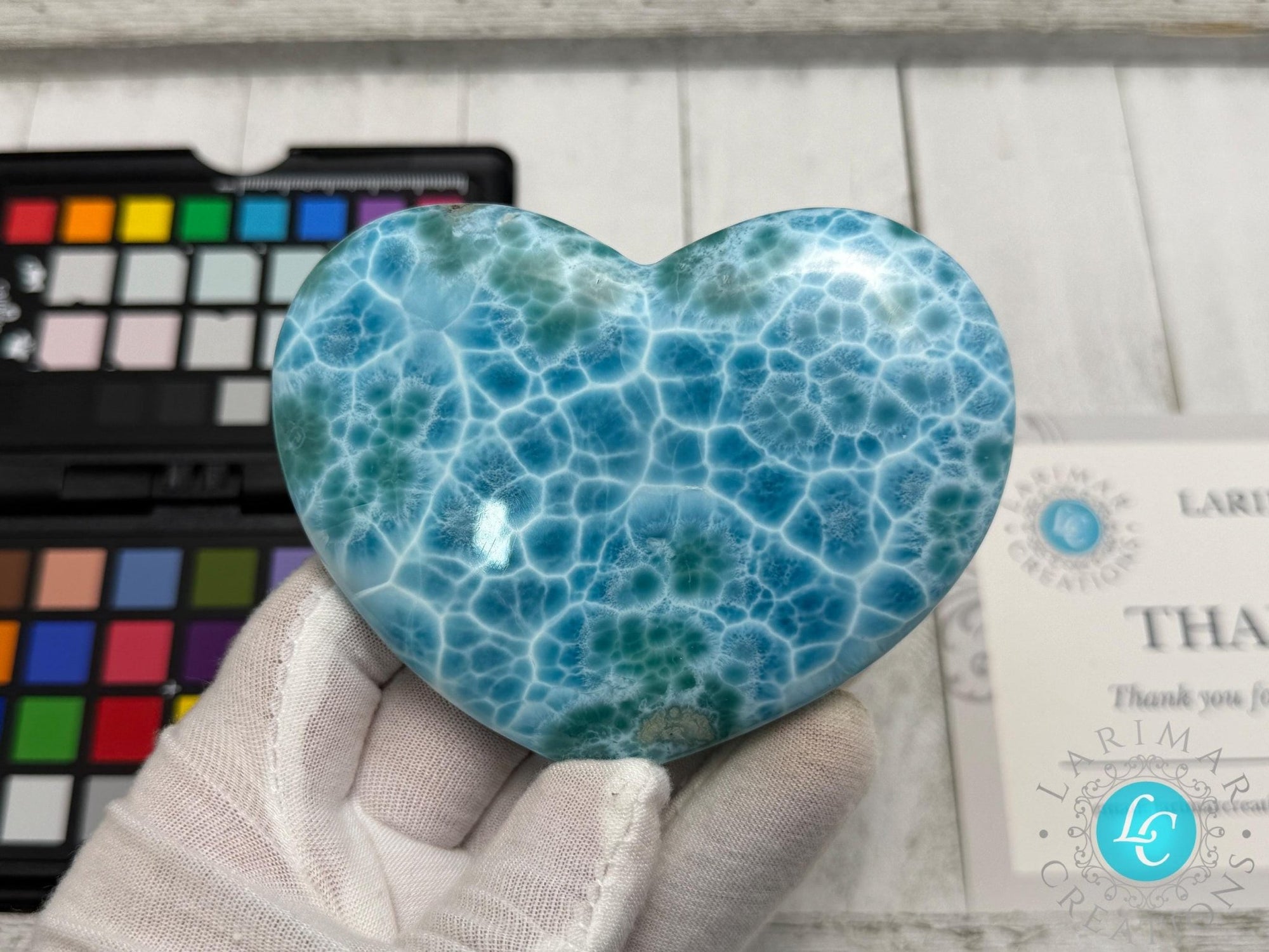 Museum - Grade Larimar Heart | Collector - Grade Dominican Stone - Larimar Creations