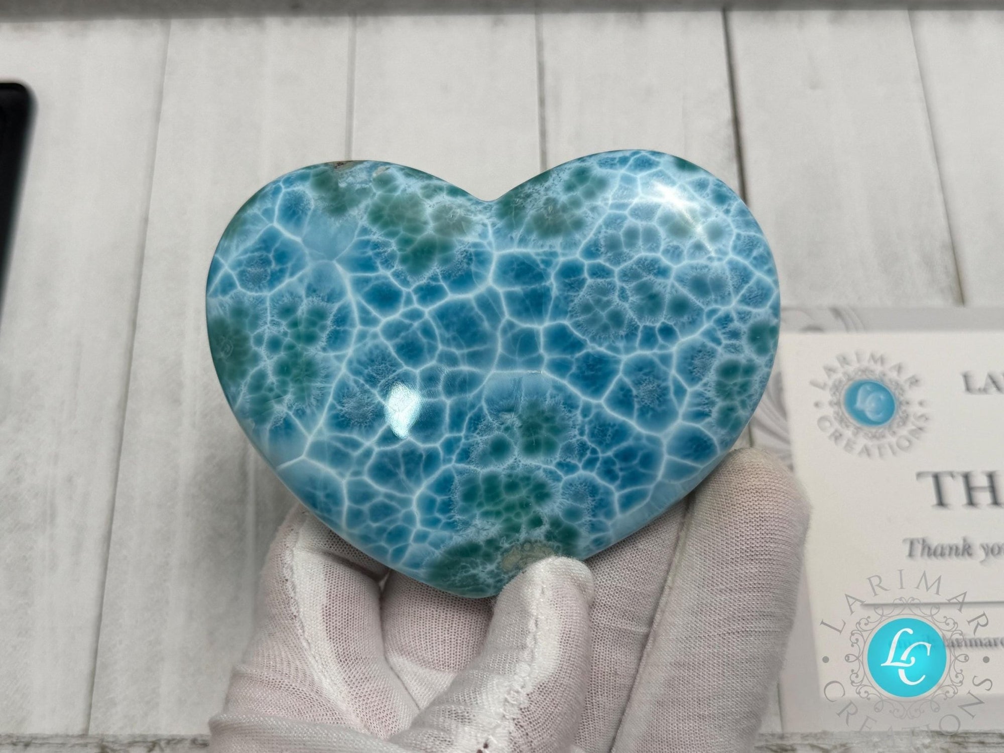 Museum - Grade Larimar Heart | Collector - Grade Dominican Stone - Larimar Creations