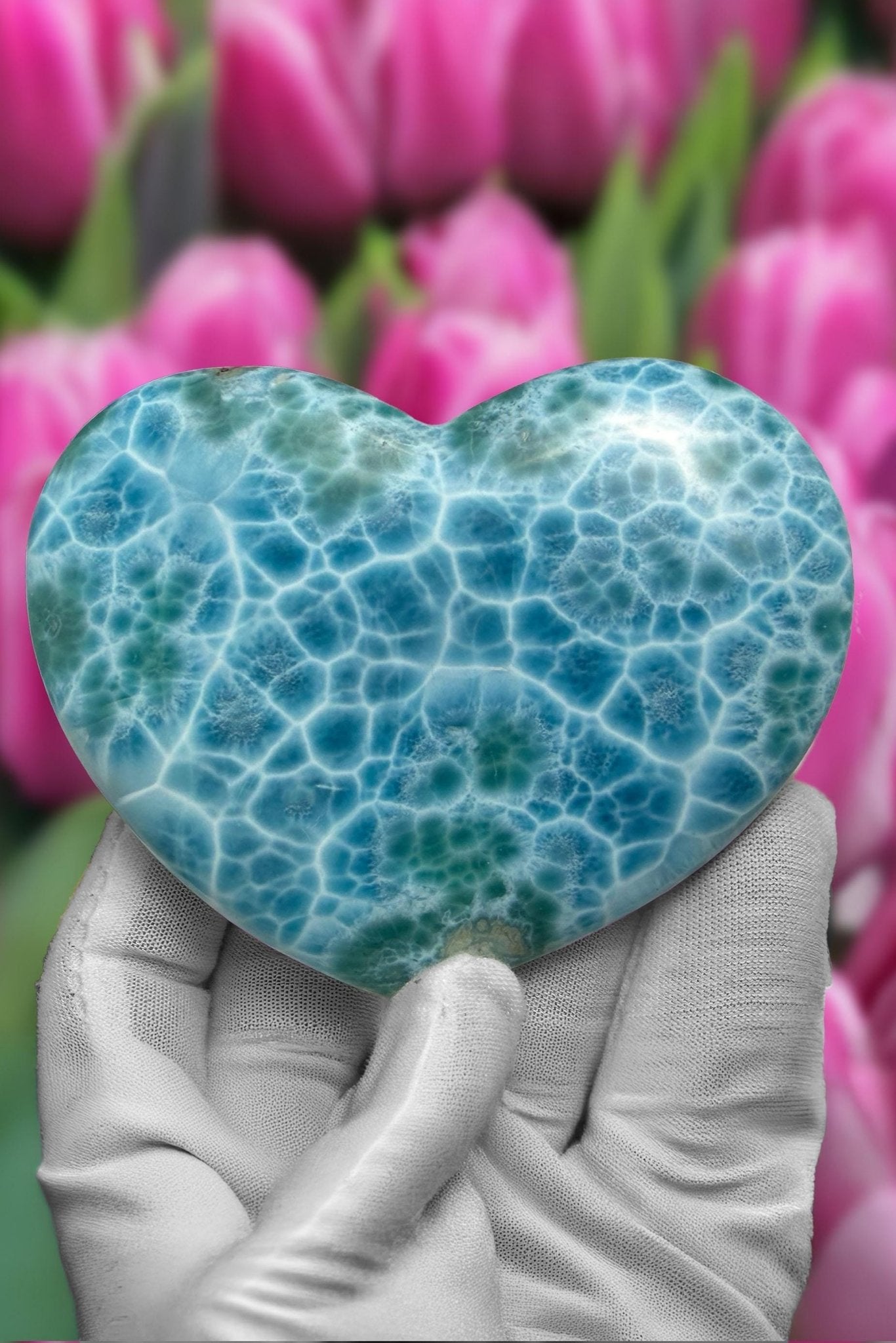 Museum-Grade Larimar Heart | Collector-Grade Dominican Stone