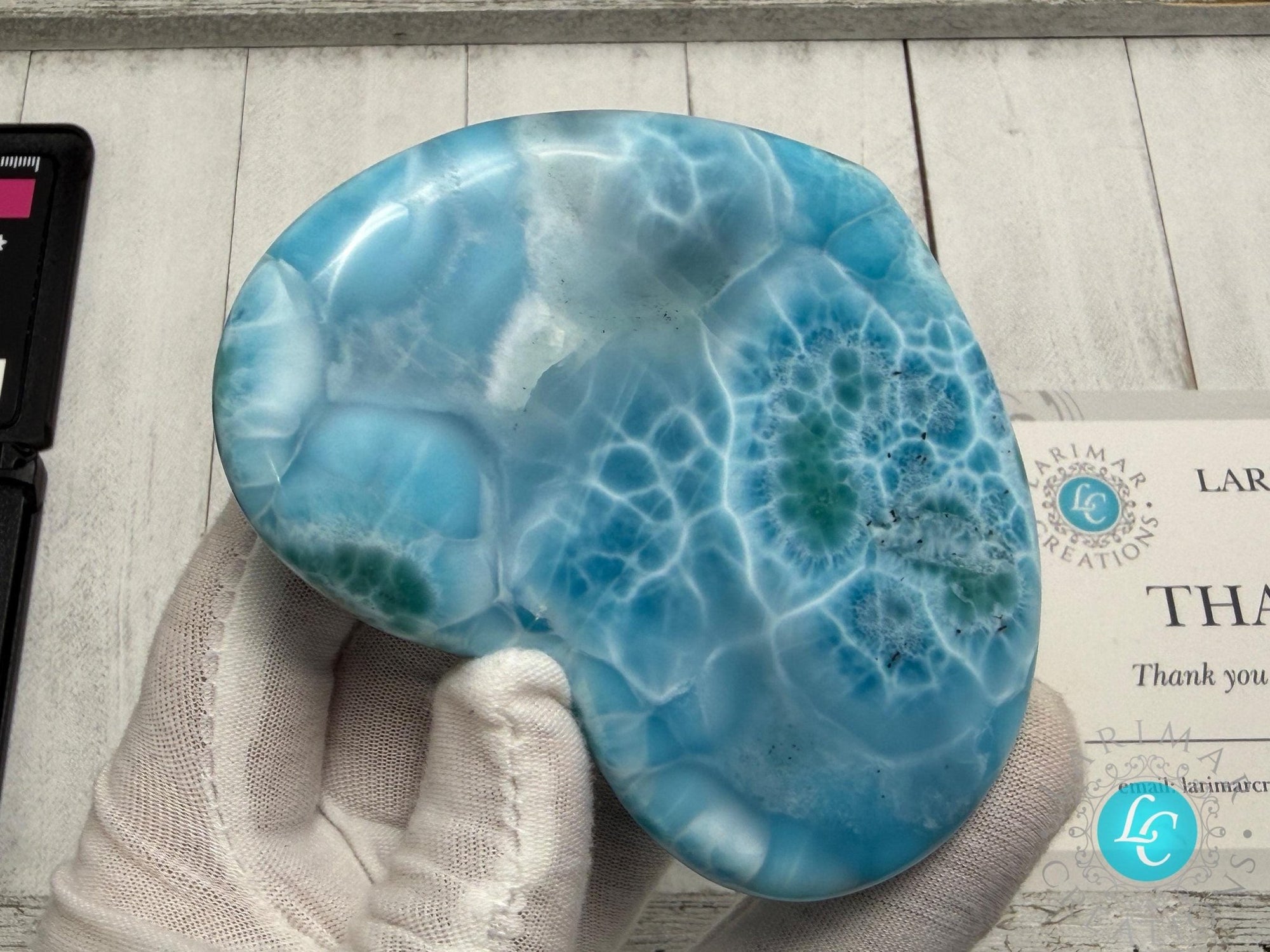 Museum - Grade Larimar Heart | Collector - Grade Dominican Stone - Larimar Creations