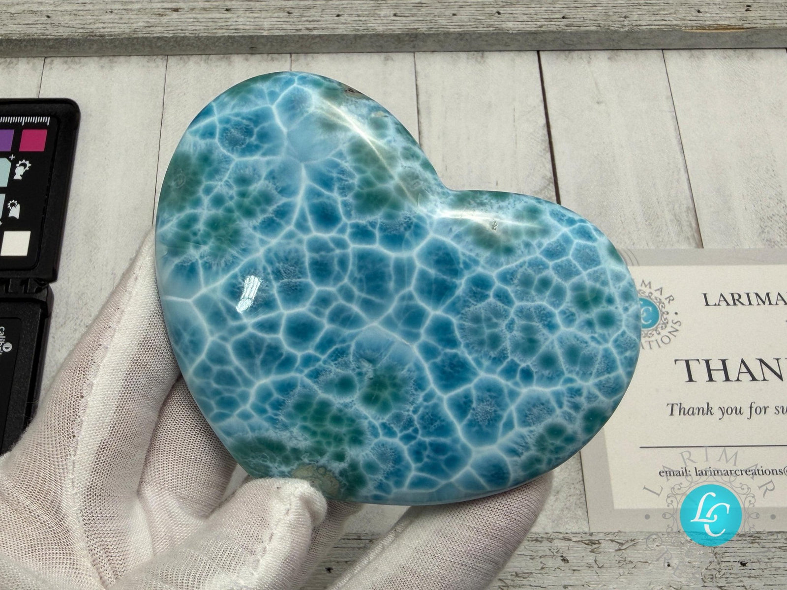 Museum - Grade Larimar Heart | Collector - Grade Dominican Stone - Larimar Creations