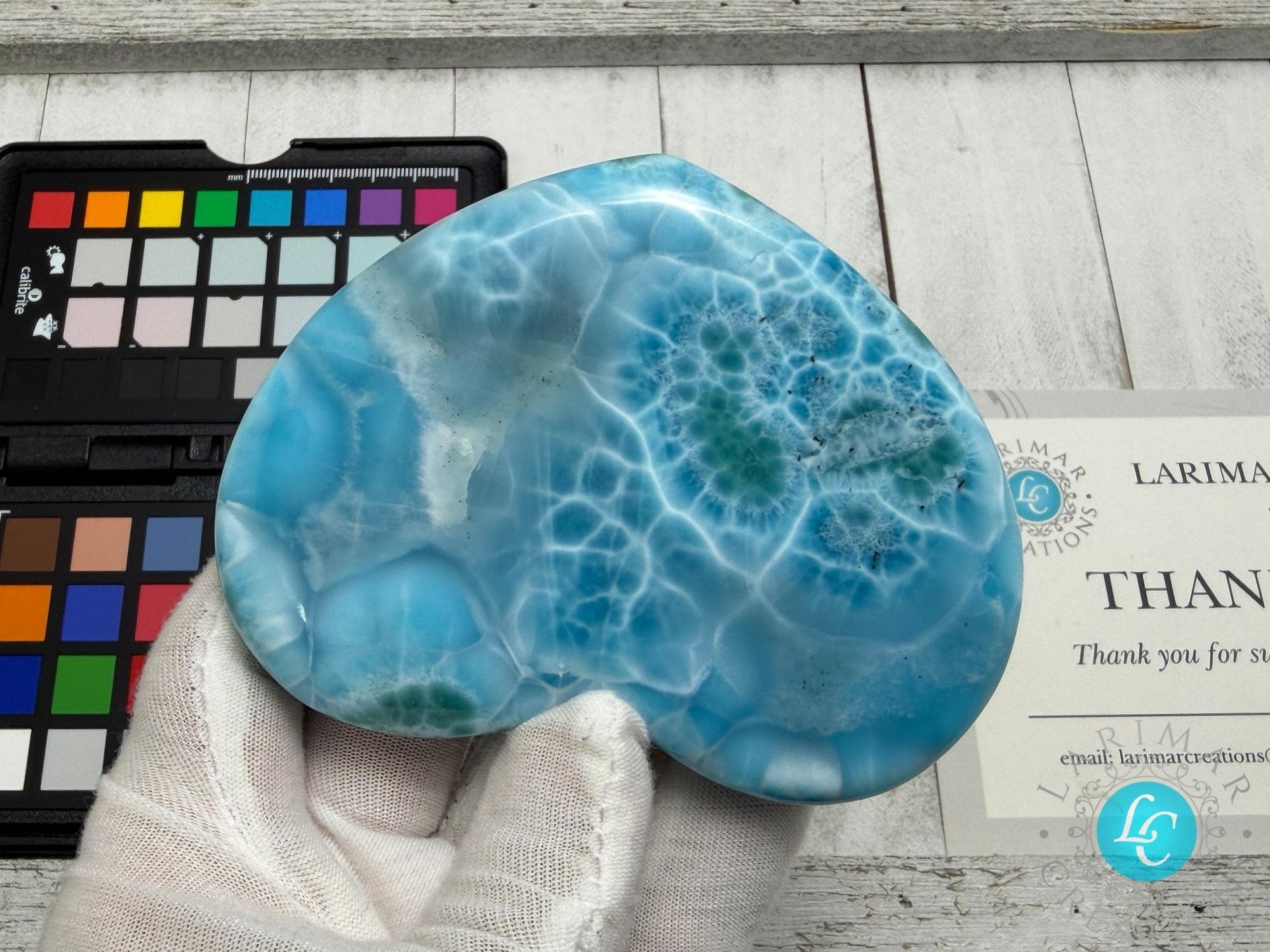 Museum - Grade Larimar Heart | Collector - Grade Dominican Stone - Larimar Creations