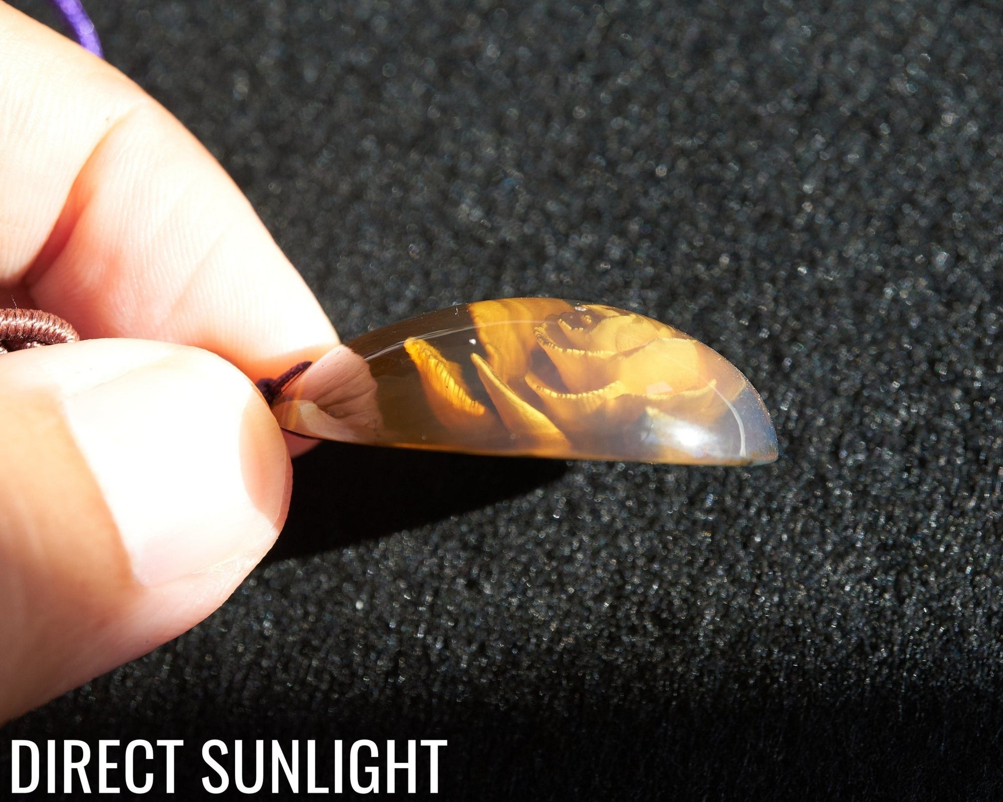 Natural Blue amber dominican flower carved - Larimar Creations