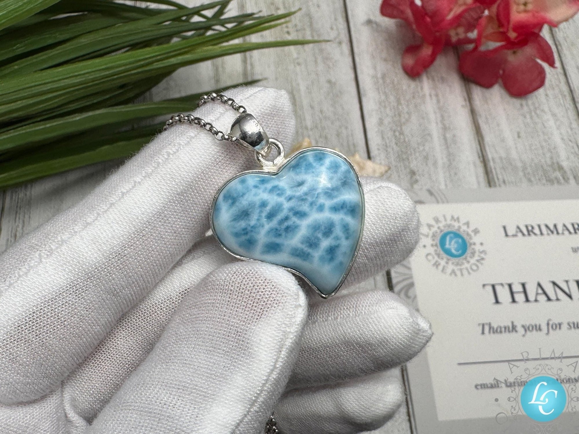 Natural Larimar Heart | Caribbean Gemstone - Larimar Creations