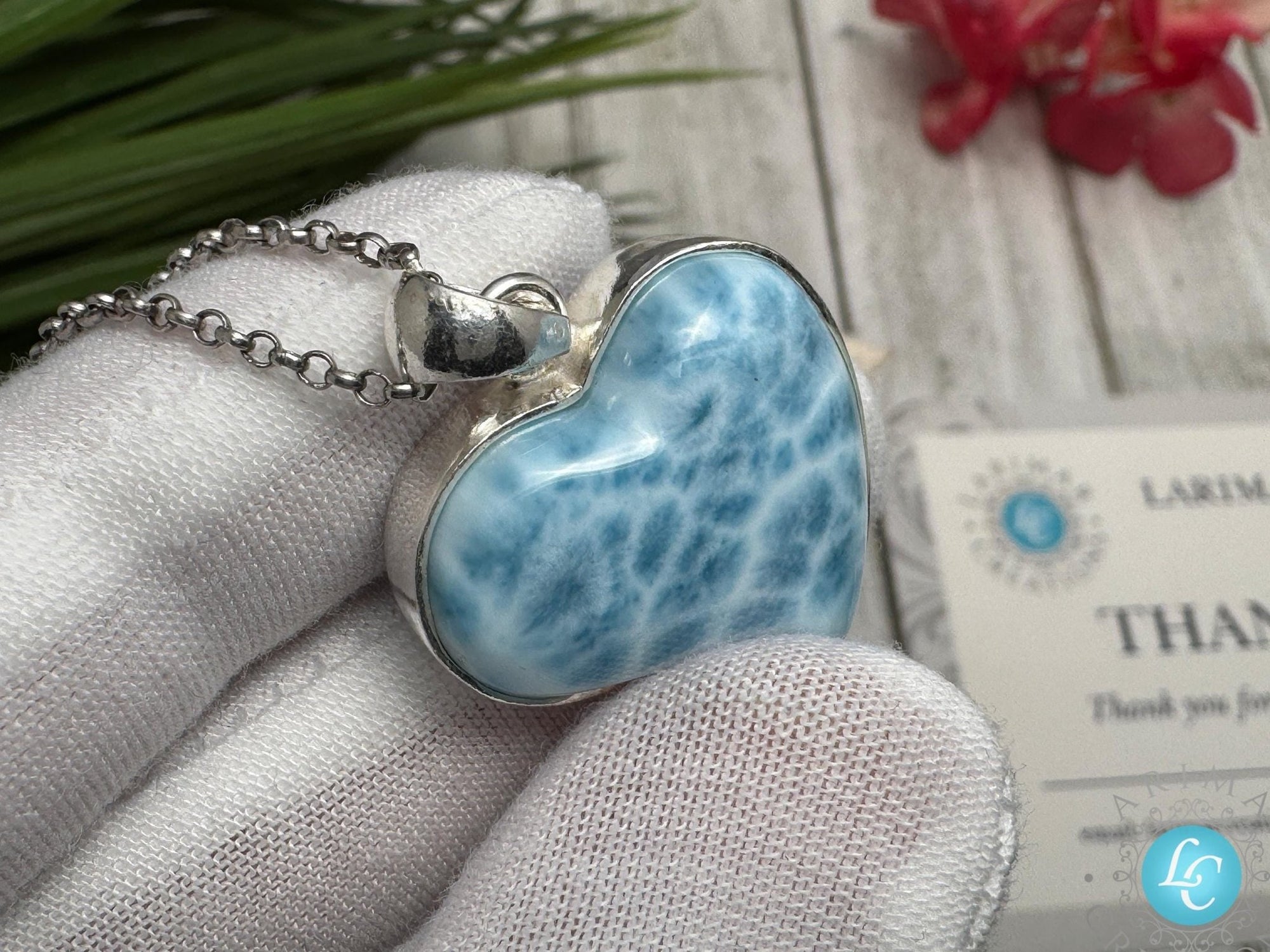 Natural Larimar Heart | Caribbean Gemstone - Larimar Creations