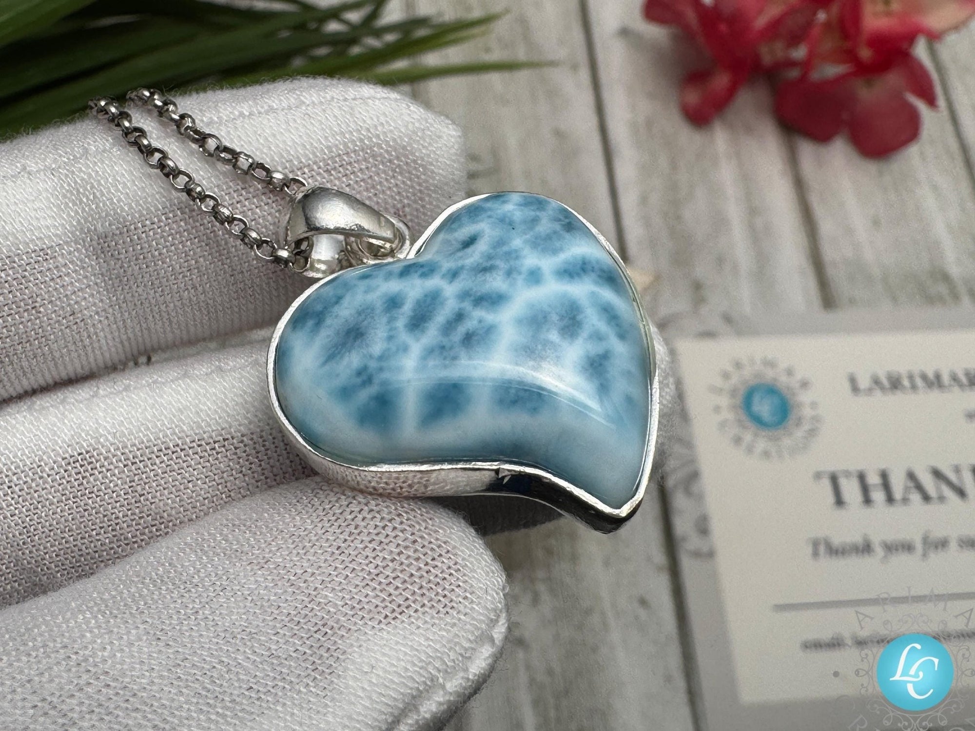 Natural Larimar Heart | Caribbean Gemstone - Larimar Creations