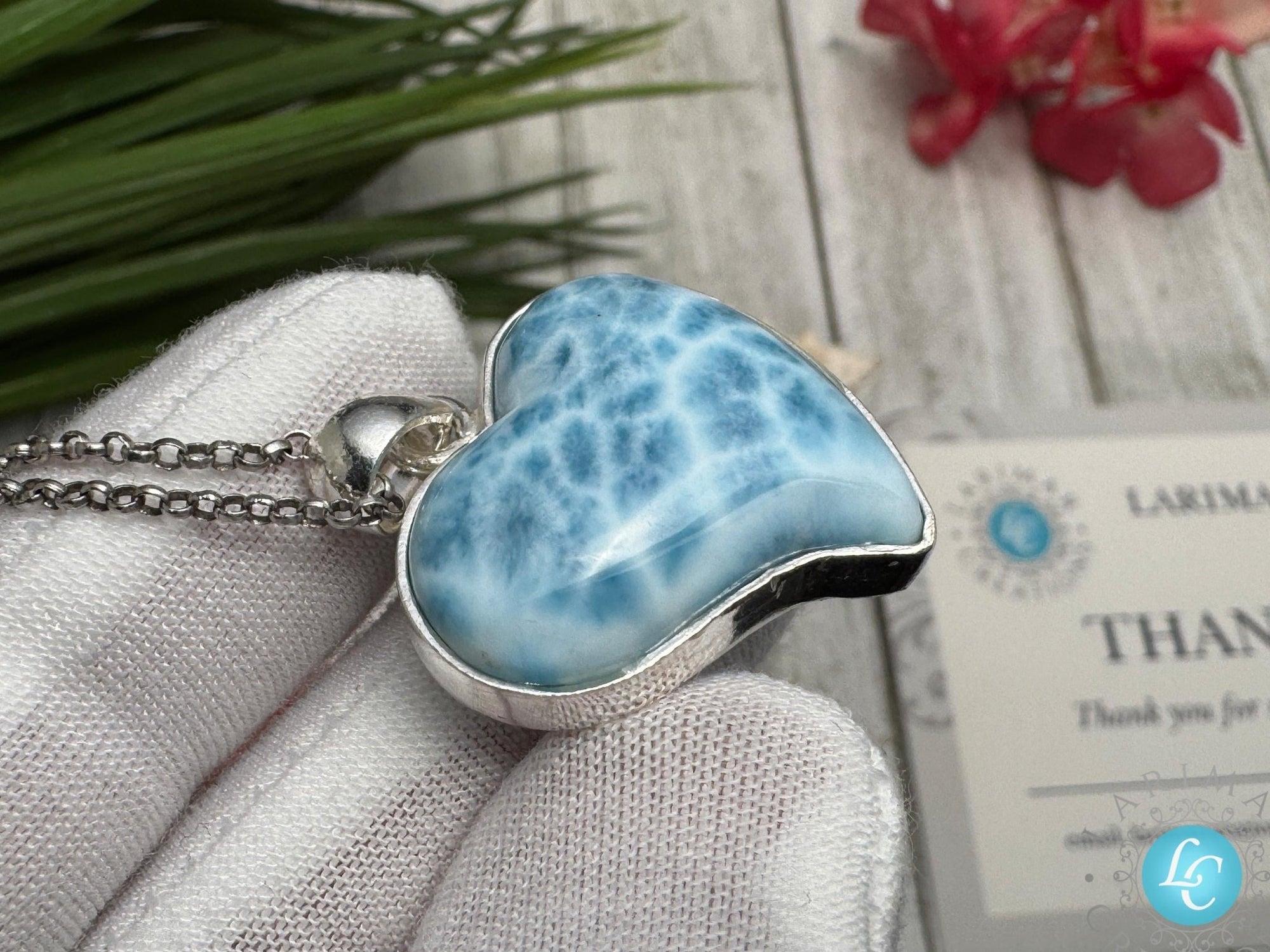 Natural Larimar Heart | Caribbean Gemstone - Larimar Creations