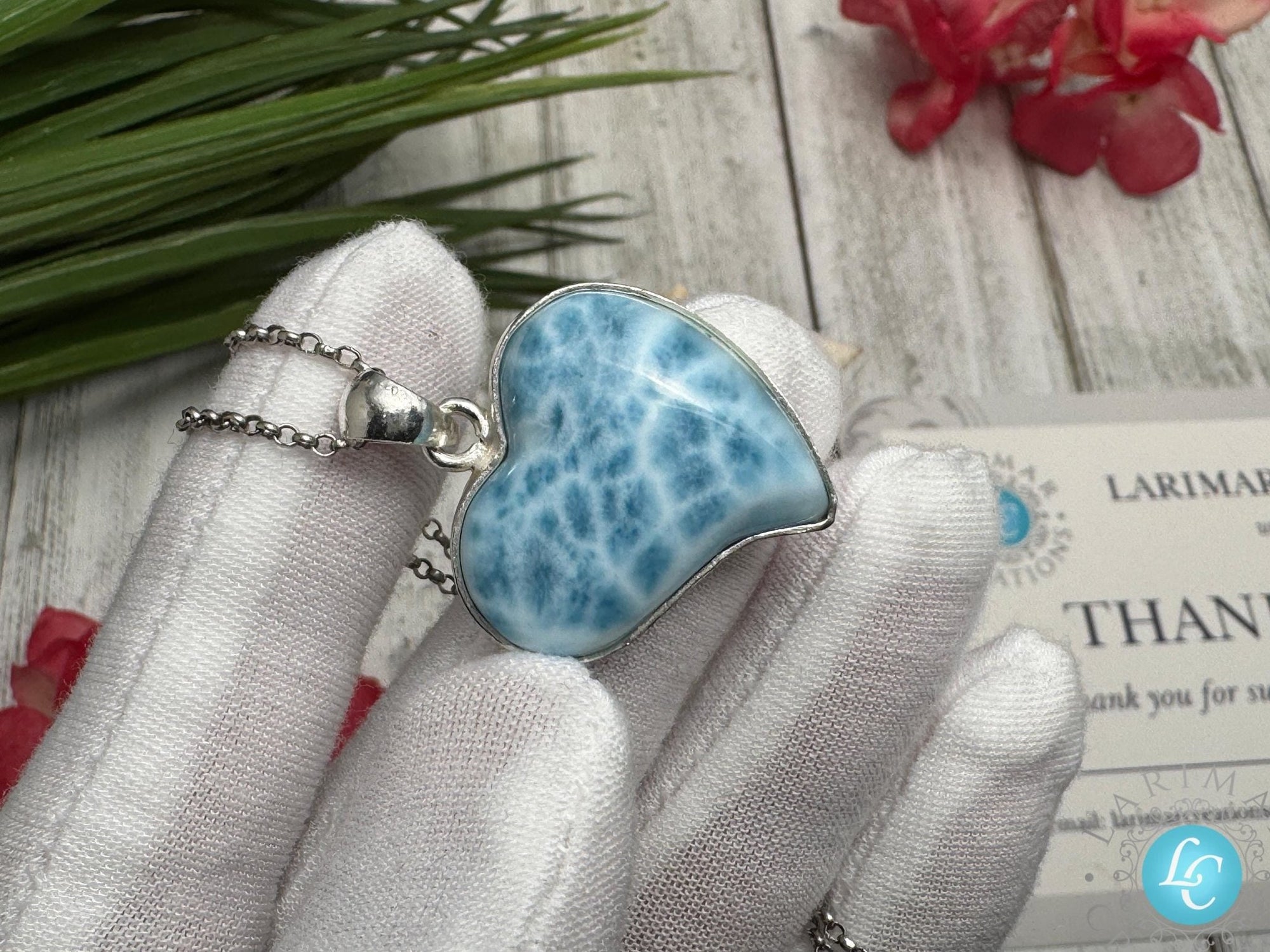 Natural Larimar Heart | Caribbean Gemstone - Larimar Creations