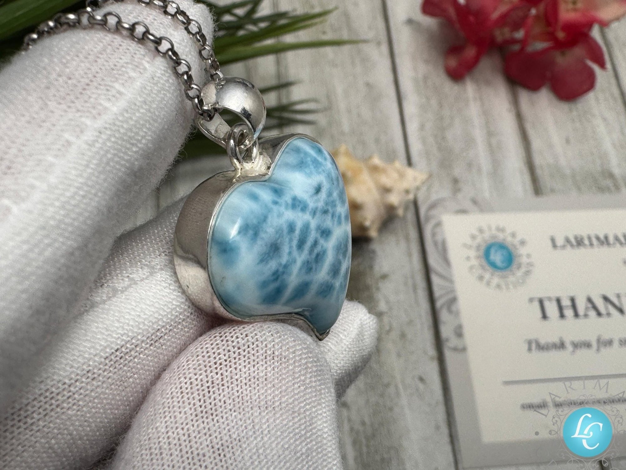 Natural Larimar Heart | Caribbean Gemstone - Larimar Creations