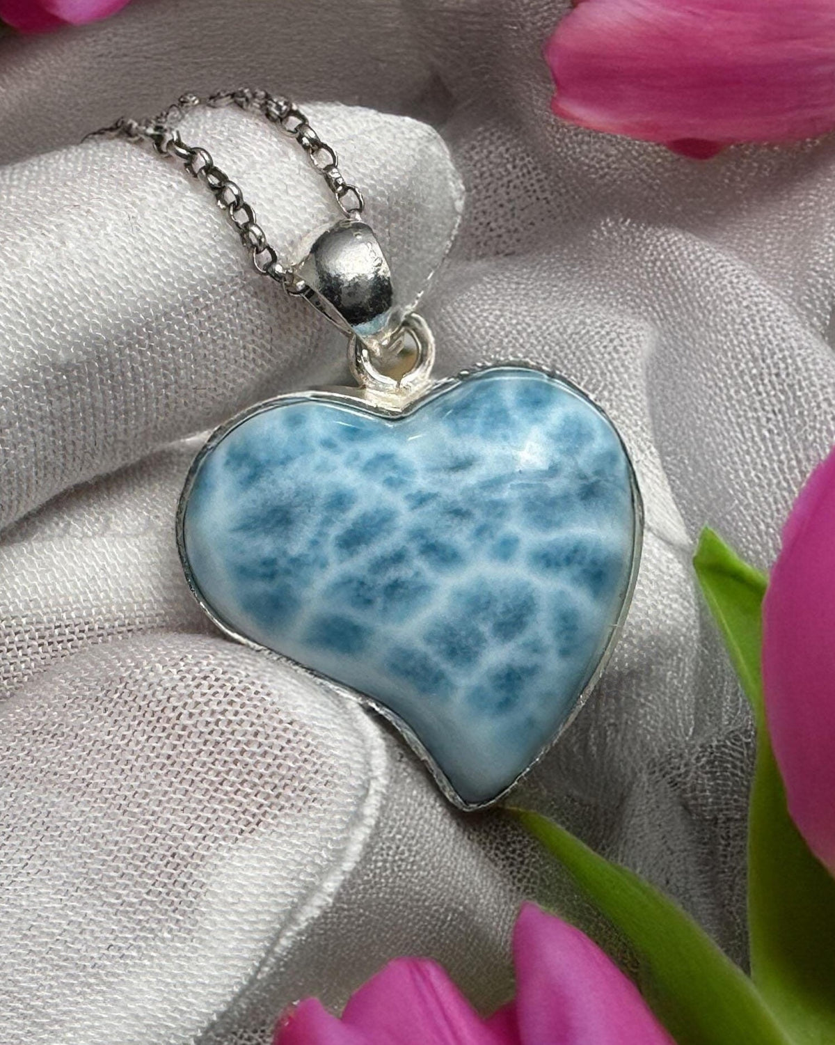 Natural Larimar Heart | Caribbean Gemstone - Larimar Creations