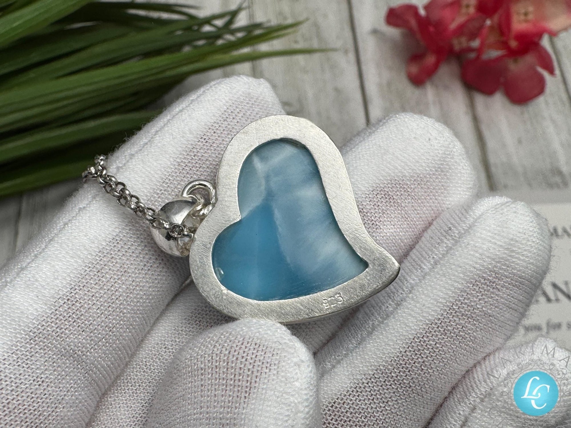 Natural Larimar Heart | Caribbean Gemstone - Larimar Creations