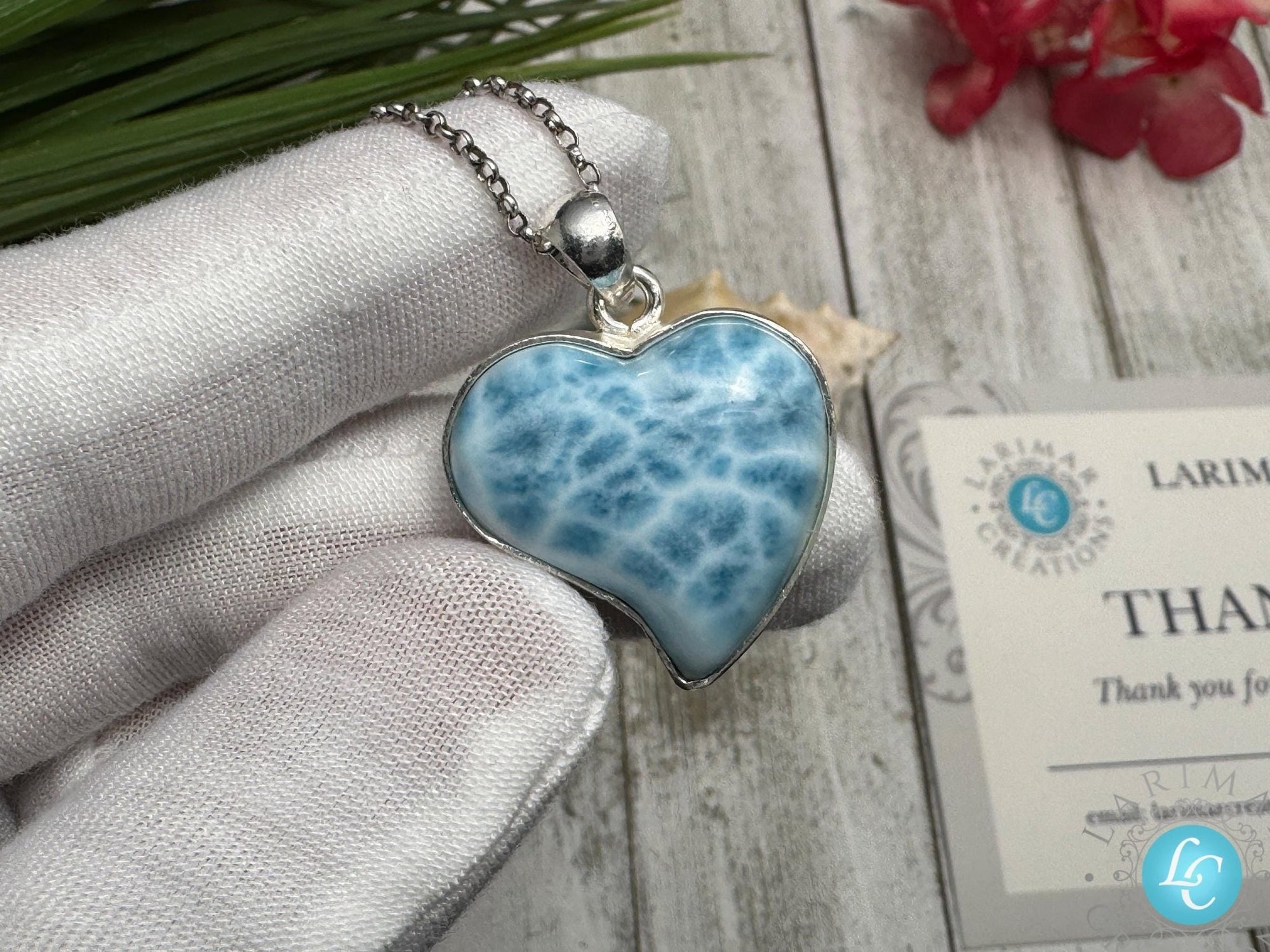 Natural Larimar Heart | Caribbean Gemstone - Larimar Creations