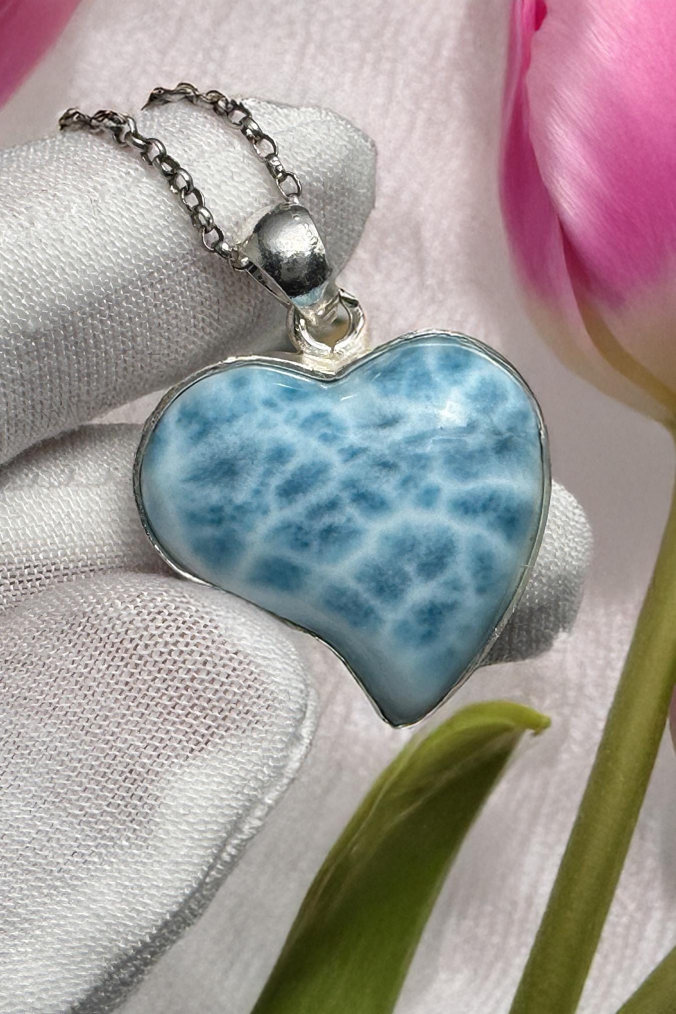Natural Larimar Heart | Caribbean Gemstone - Larimar Creations