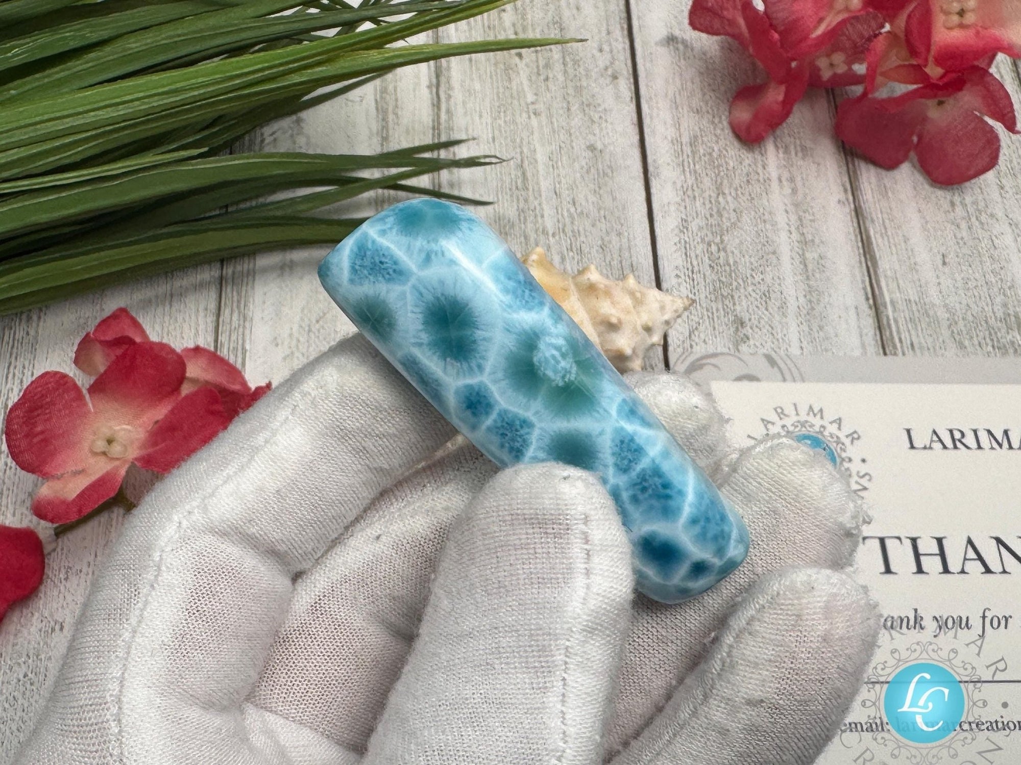 Premium Large Larimar Cabochon, Collector&#39;s Cabochon - Larimar Creations