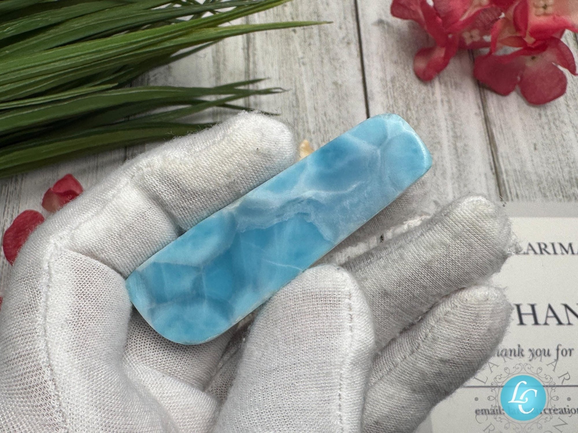 Premium Large Larimar Cabochon, Collector&#39;s Cabochon - Larimar Creations