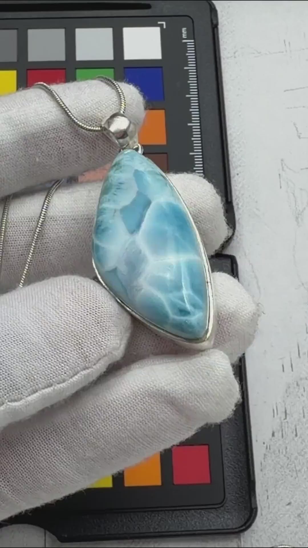Ocean Blue Statement Necklace, 21st Birthday Gift for Her, Rare Dominican Larimar Luxury Jewelry