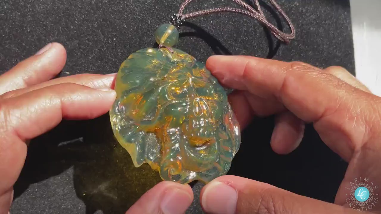 Authentic Dominican Amber skull hand-carved necklace adjustable choker, Dominican Green Amber skull necklace realistic skull