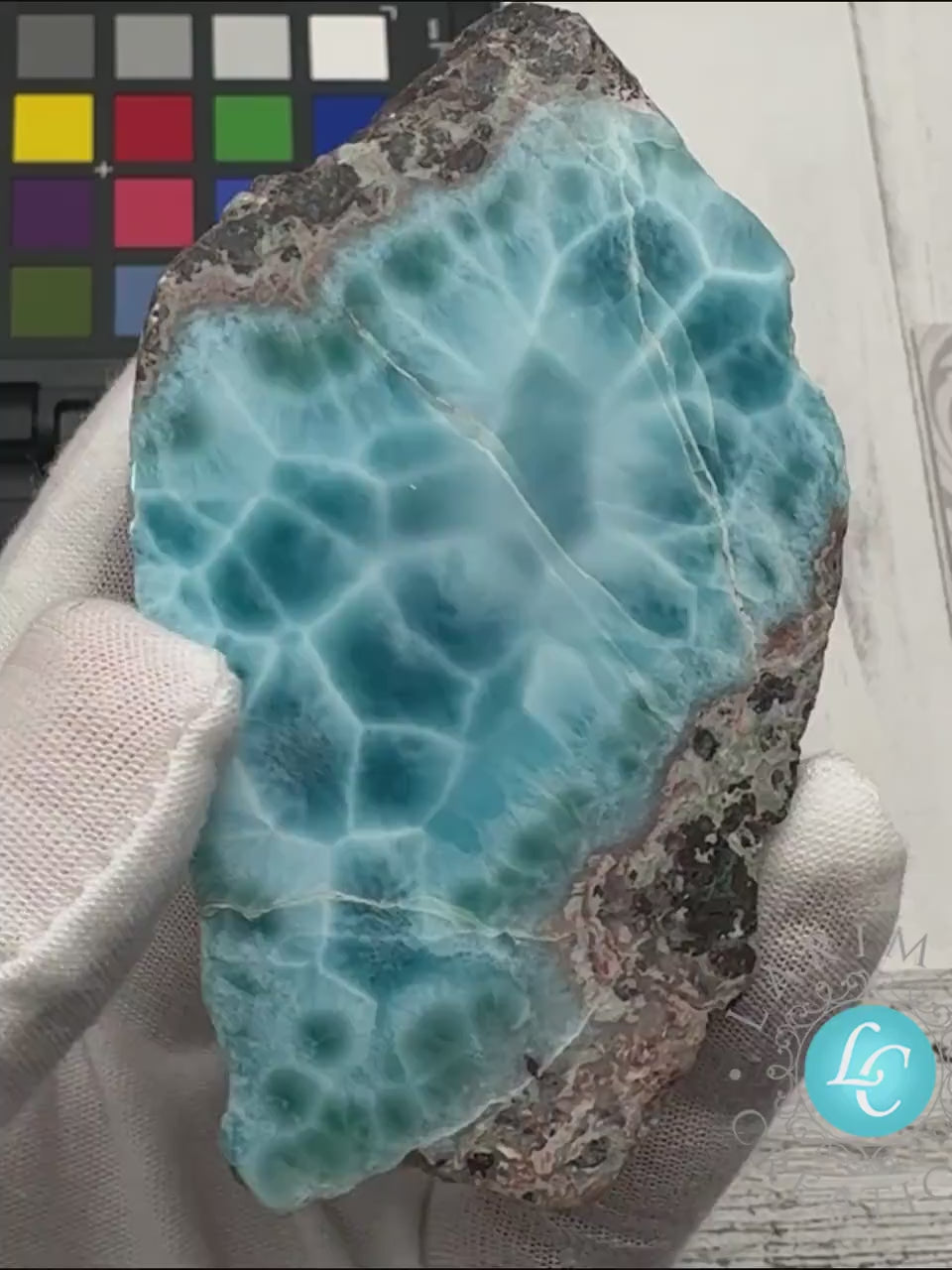 Large Dominican Larimar Freeform Crystal 214g | Rare Blue Gemstone Specimen | Natural Healing Stone | Caribbean Larimar Display Piece