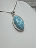 Larimar pendant, square blue gemstone in 925 sterling silver, handmade Dominican larimar jewelry, gift for her, vintage necklace, women