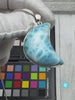 Large Larimar Moon Pendant Necklace – AAA Blue Larimar Statement Jewelry – Dominican Natural Gemstone Gift for Her
