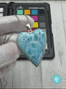 Large AAA Larimar Heart Pendant – Authentic Dominican Gemstone, Calming Crystal Jewelry heart (40.8mm x 38.9mm)