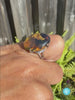 Dominican Blue Amber Ring, Silver 925 Adjustable Statement, Authentic Amber dominican
