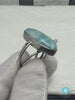 Sterling Silver Larimar Teardrop Ring Size 8 US Dominican Blue Stone Cabochon Jewelry