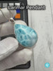 Authentic Larimar Teardrop Pendant | Sterling Silver Boho Statement Necklace