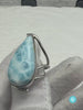 Sterling Silver Larimar Teardrop Ring Size 7 US Dominican Blue Stone Cabochon Jewelry
